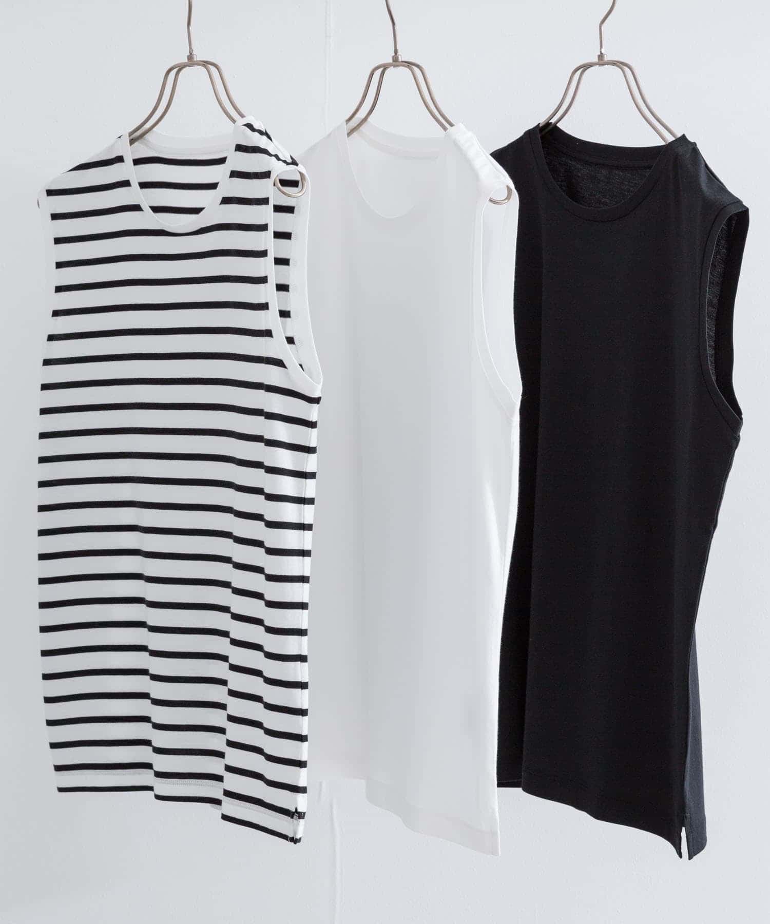 『UR TECH』ノースリーブカットソー WHT/BLK FREE