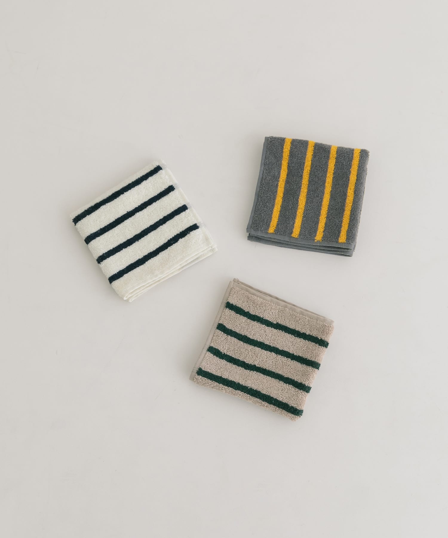 『UR TECH』ボーダー ハンドタオル CCL×YEL 25×25
