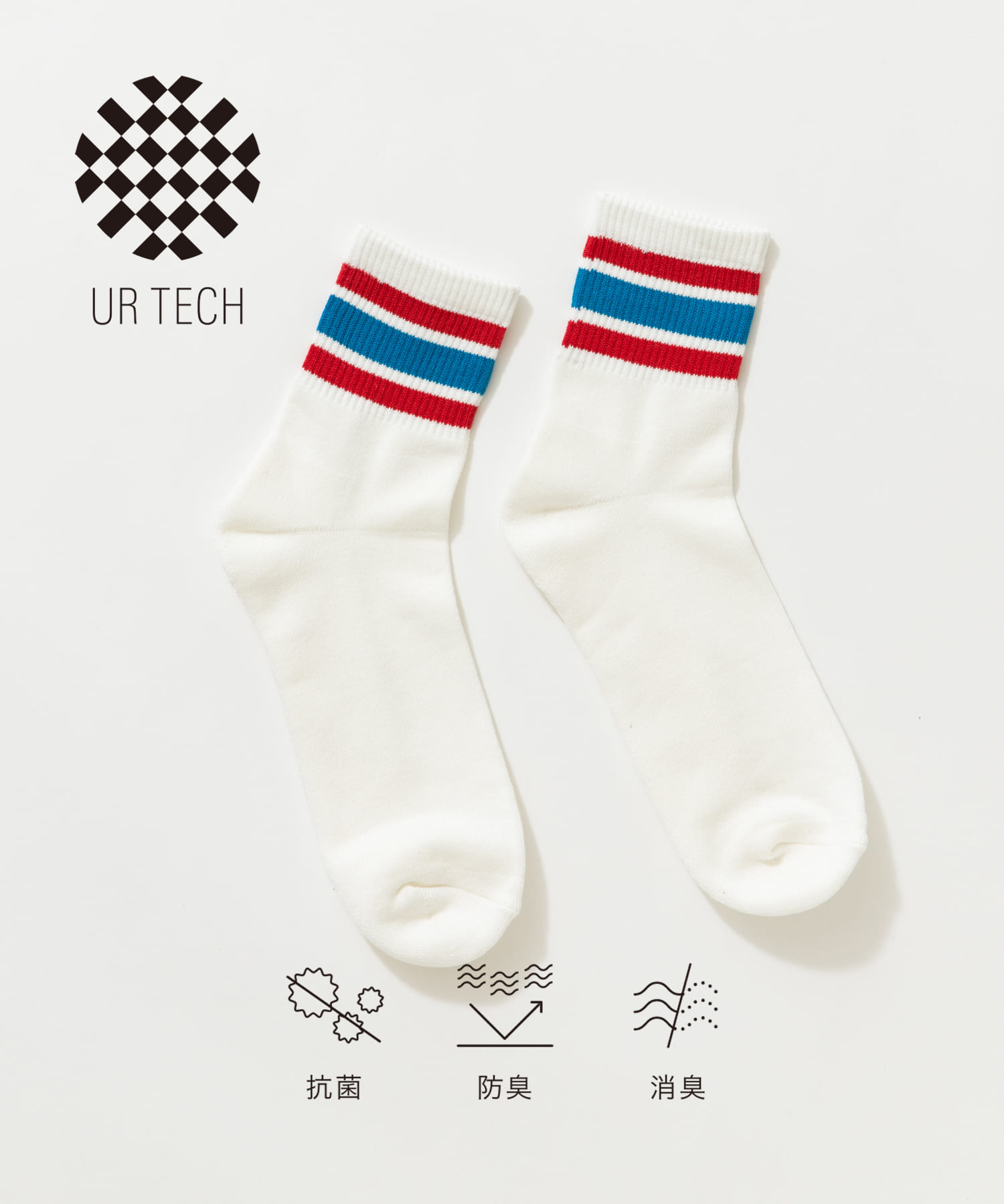 『UR TECH』ラインショートソックス