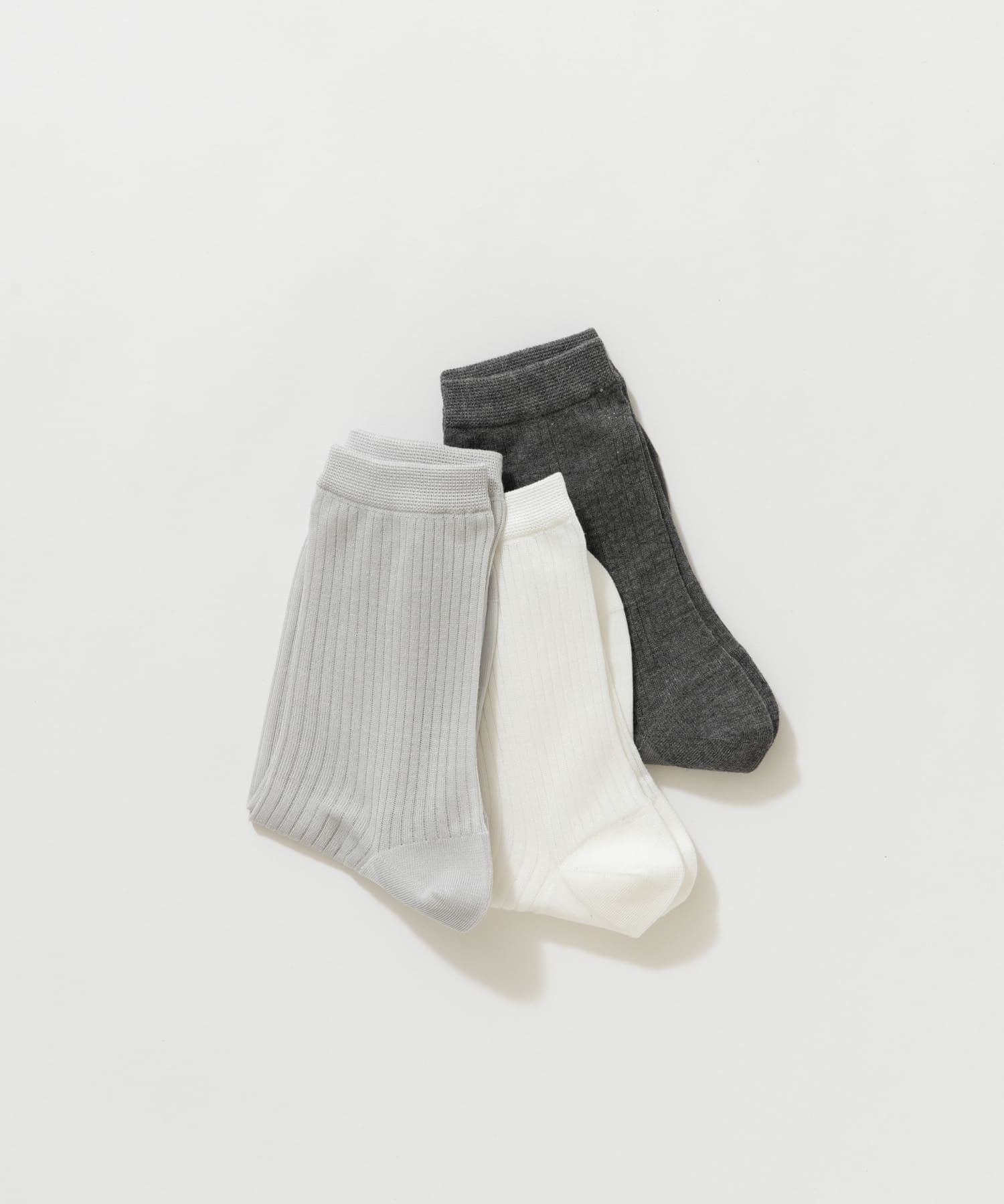 『UR TECH』針抜きシアーソックス ICEGRAY 22-24