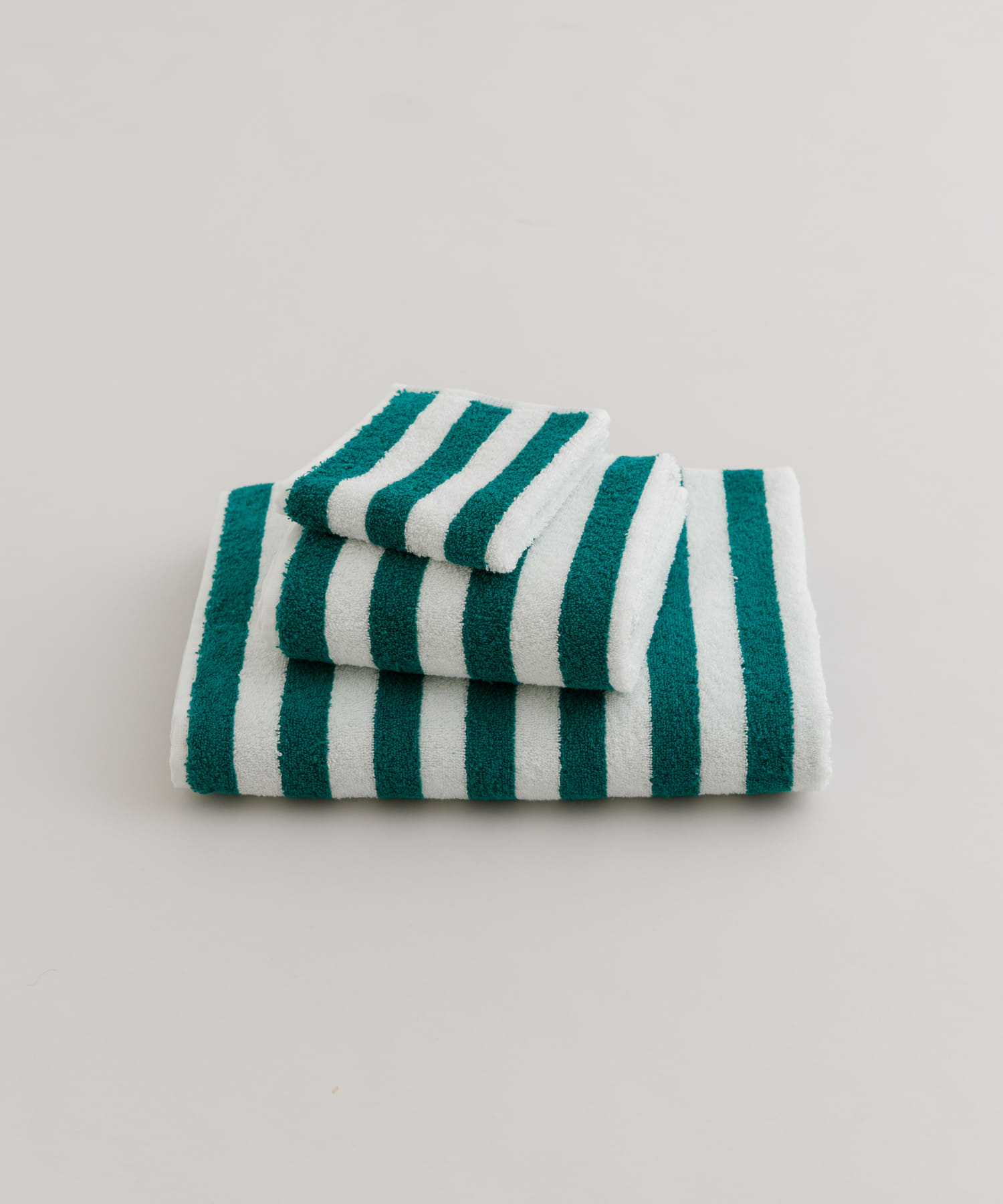 『UR TECH』ストライプフェイスタオル OFF×GRN -