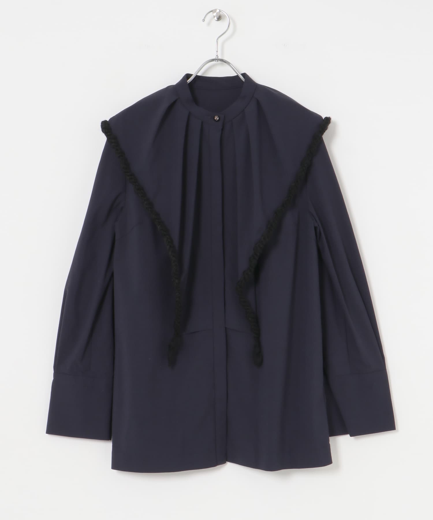 RUMCHE　Bond Yarn Collar Blouse NAVY FREE
