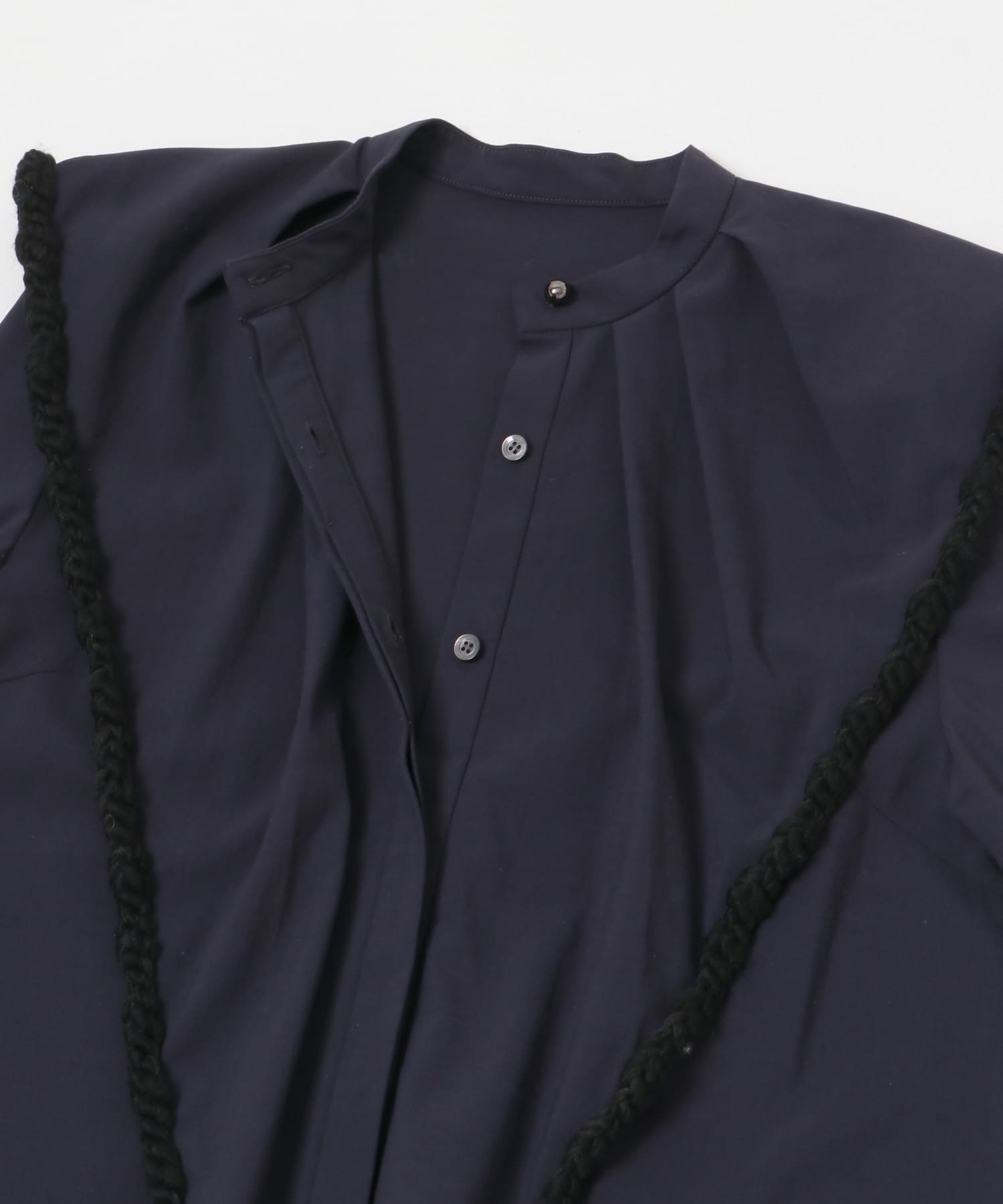 RUMCHE　Bond Yarn Collar Blouse NAVY FREE