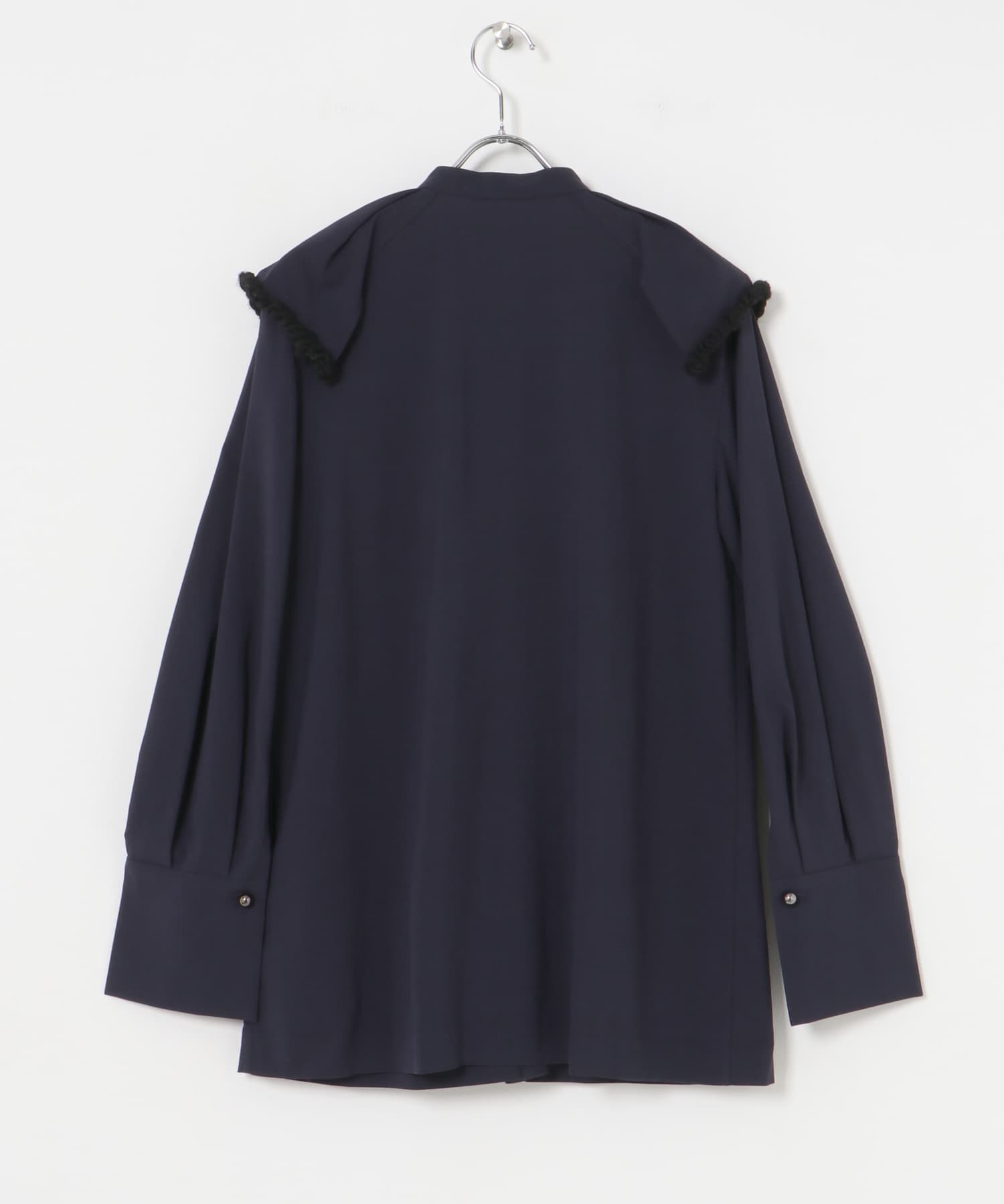 RUMCHE　Bond Yarn Collar Blouse NAVY FREE