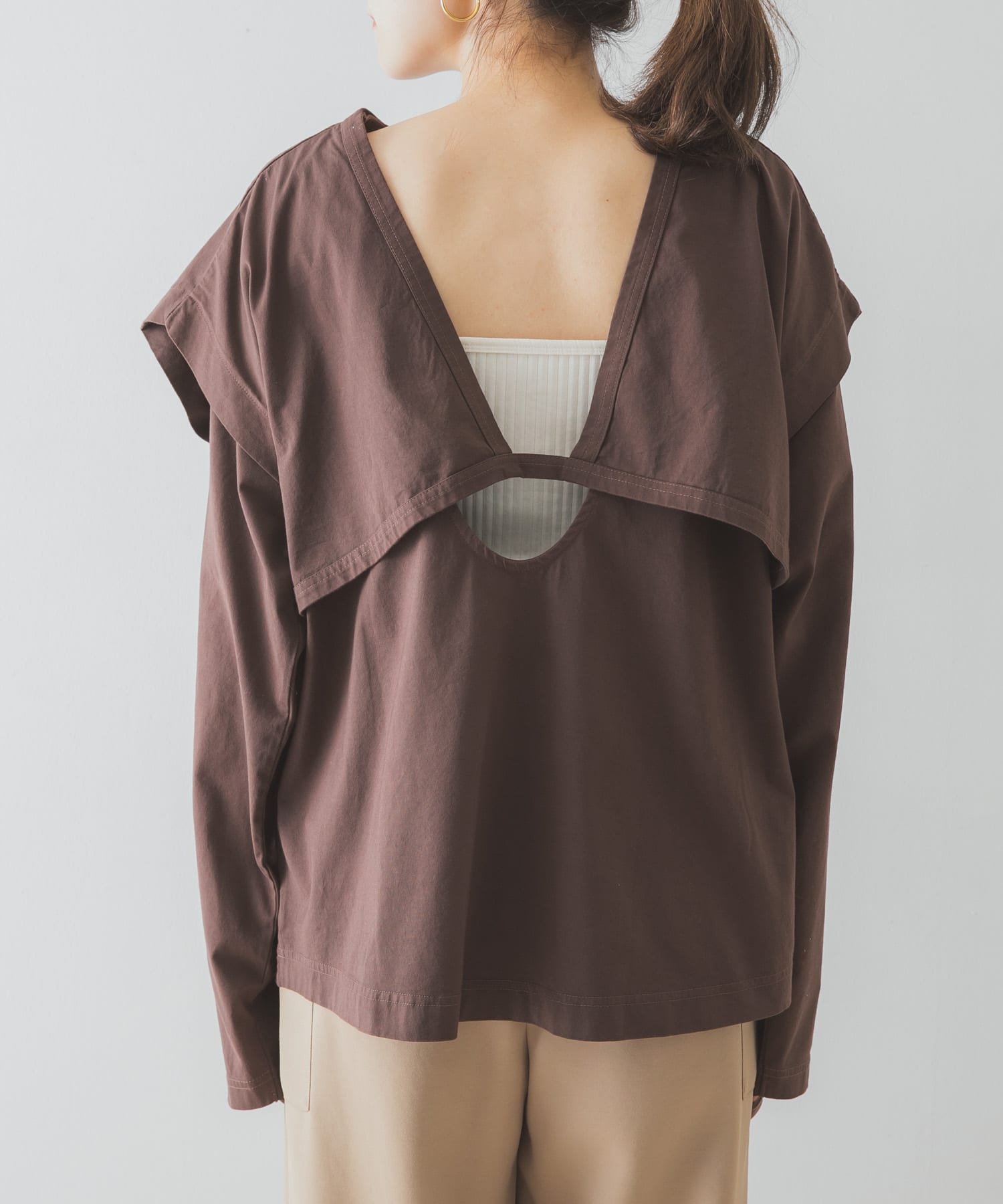 R JUBILEE　Layered Long T-shirts BROWN FREE