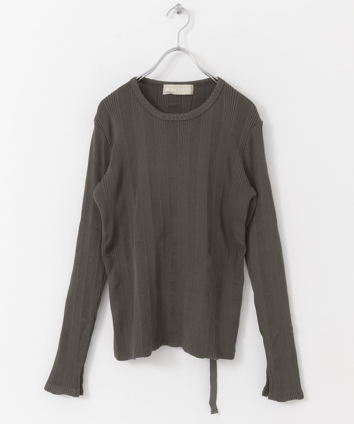 R JUBILEE　BackOpenLong SleeveTops CHARCOAL FREE