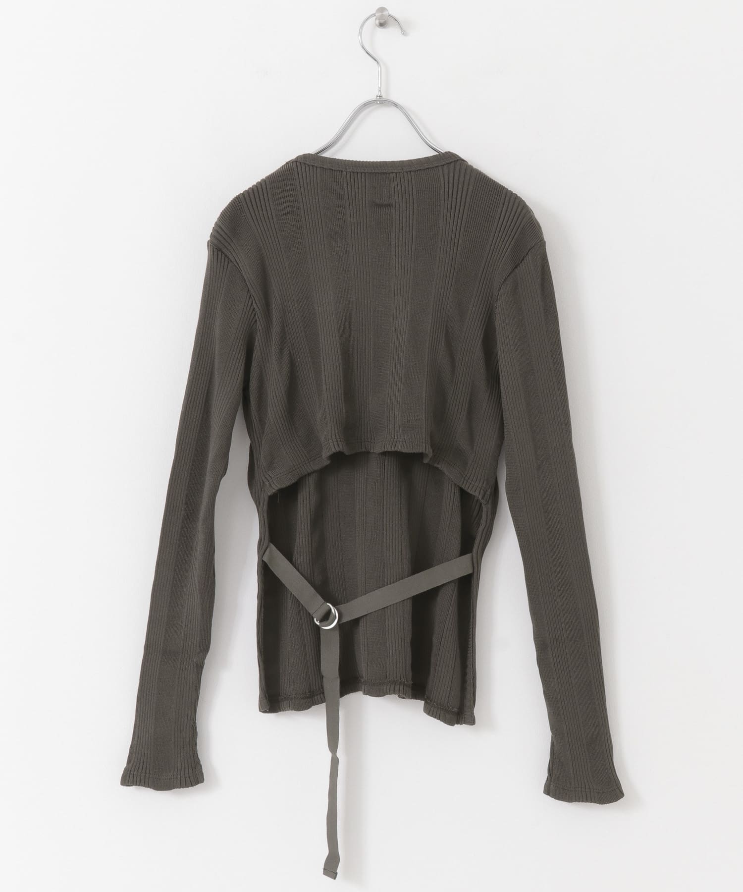 R JUBILEE　BackOpenLong SleeveTops CHARCOAL FREE