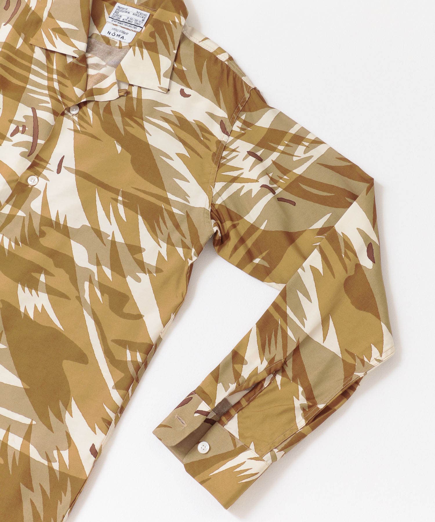 NEXUSVII.　OPEN COLLAR SHIRTS CAMOUFLAGE BEIGE M