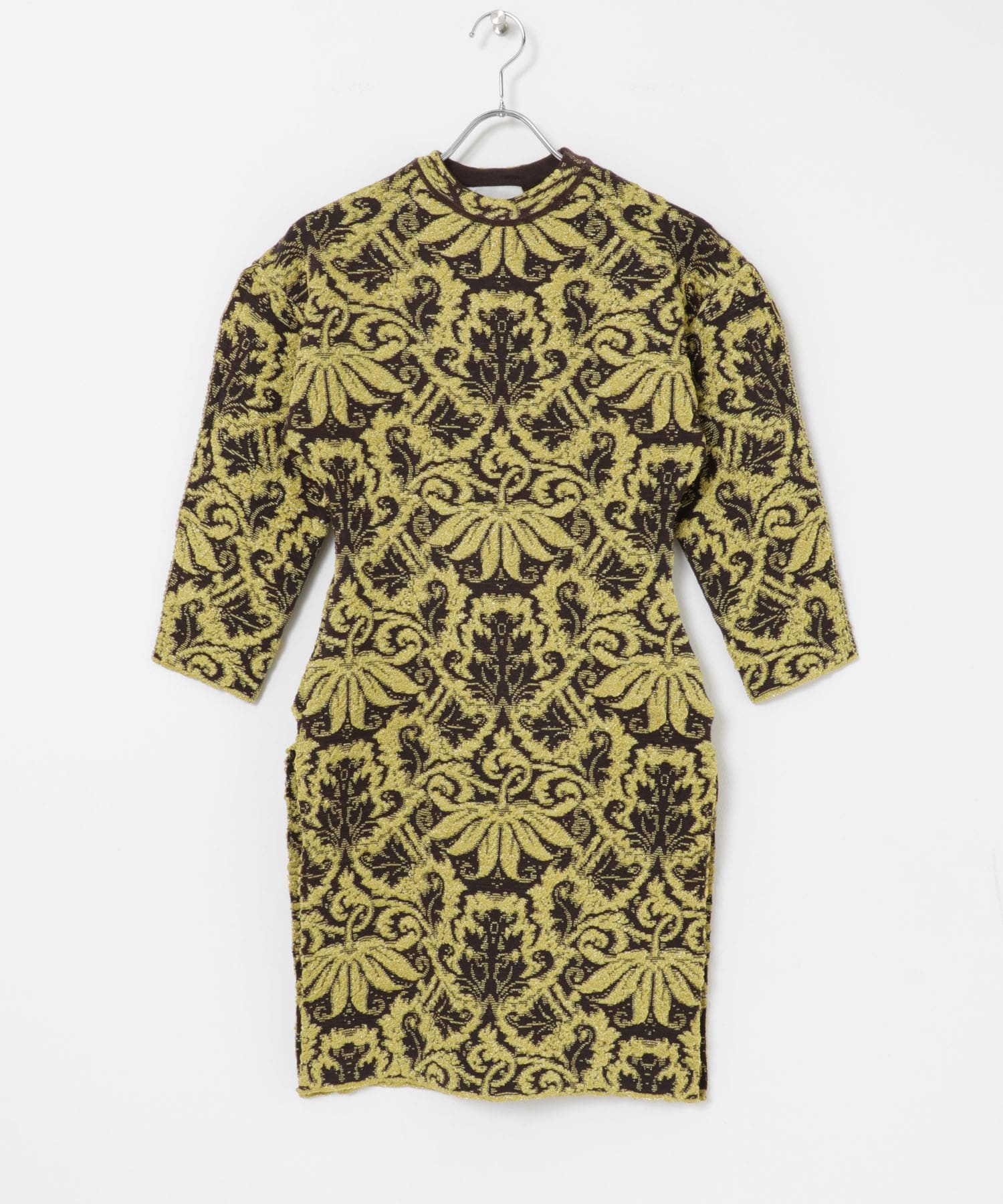 TAN　LULEX JACQUARD KNIT DRESS