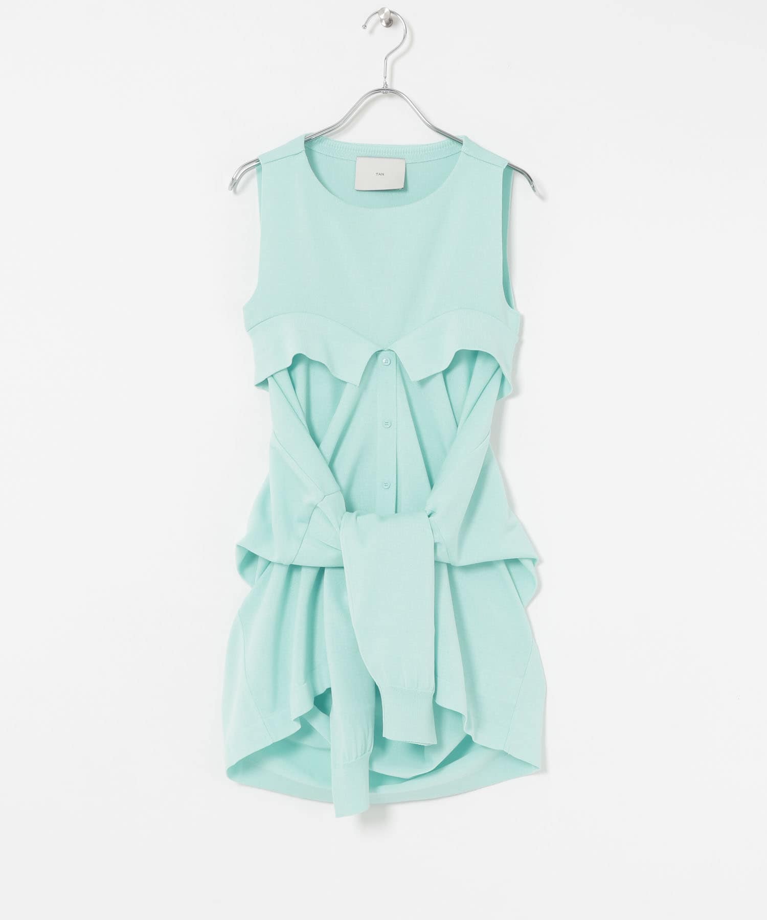 TAN　TIED LAYERING TOPS BLUE FREE