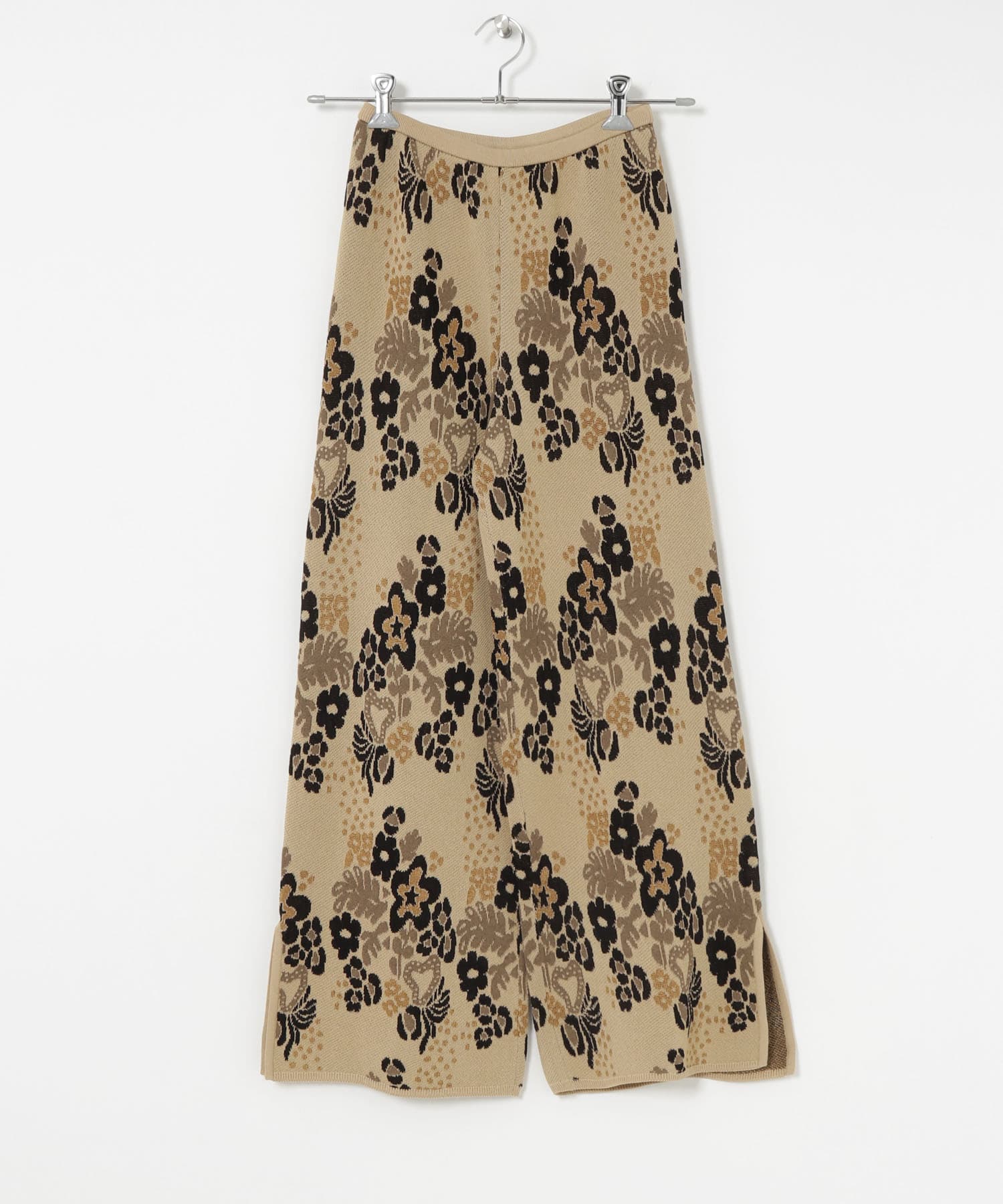 TAN　AQUATIC PLANT PANTS BEIGE FREE