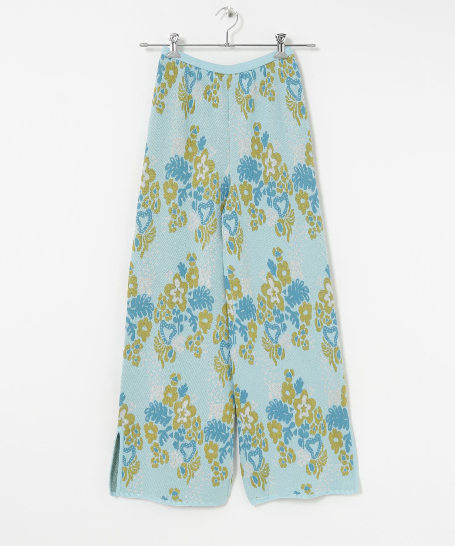 TAN　AQUATIC PLANT PANTS BLUE FREE