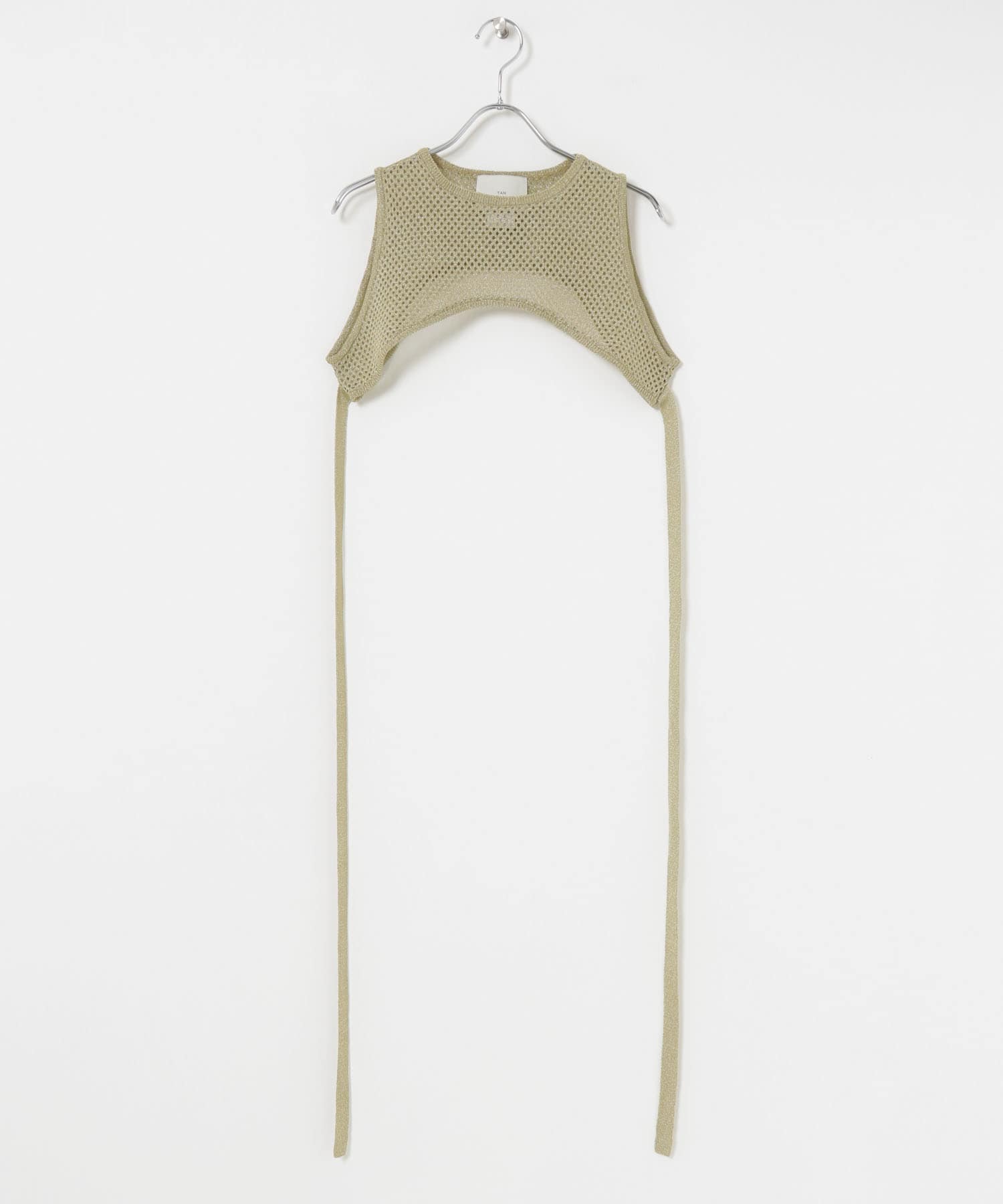 TAN　GLITTER MESHED TOPS