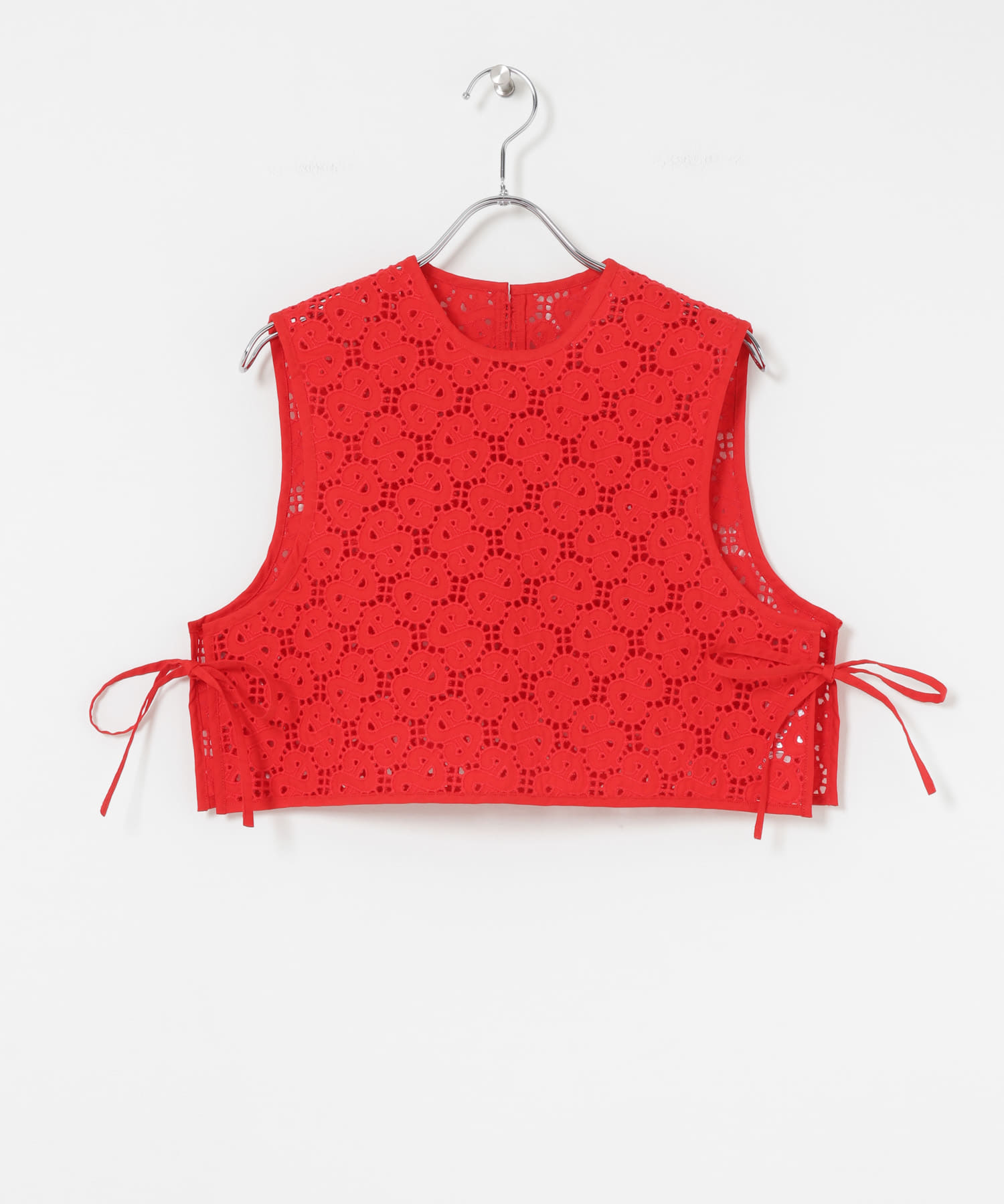 SATORU SASAKI　SHORT EMBROIDERY VEST RED FREE