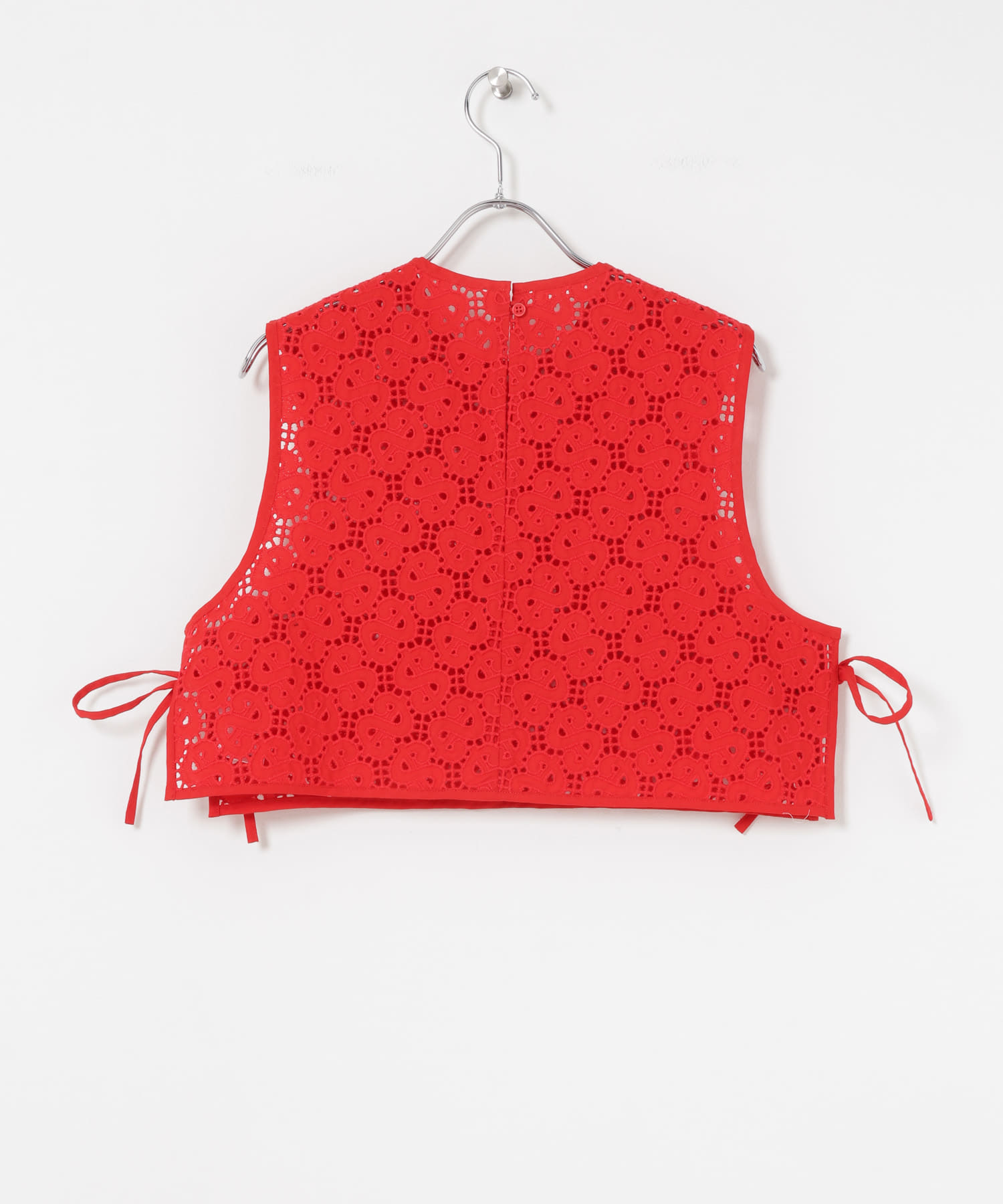 SATORU SASAKI　SHORT EMBROIDERY VEST RED FREE