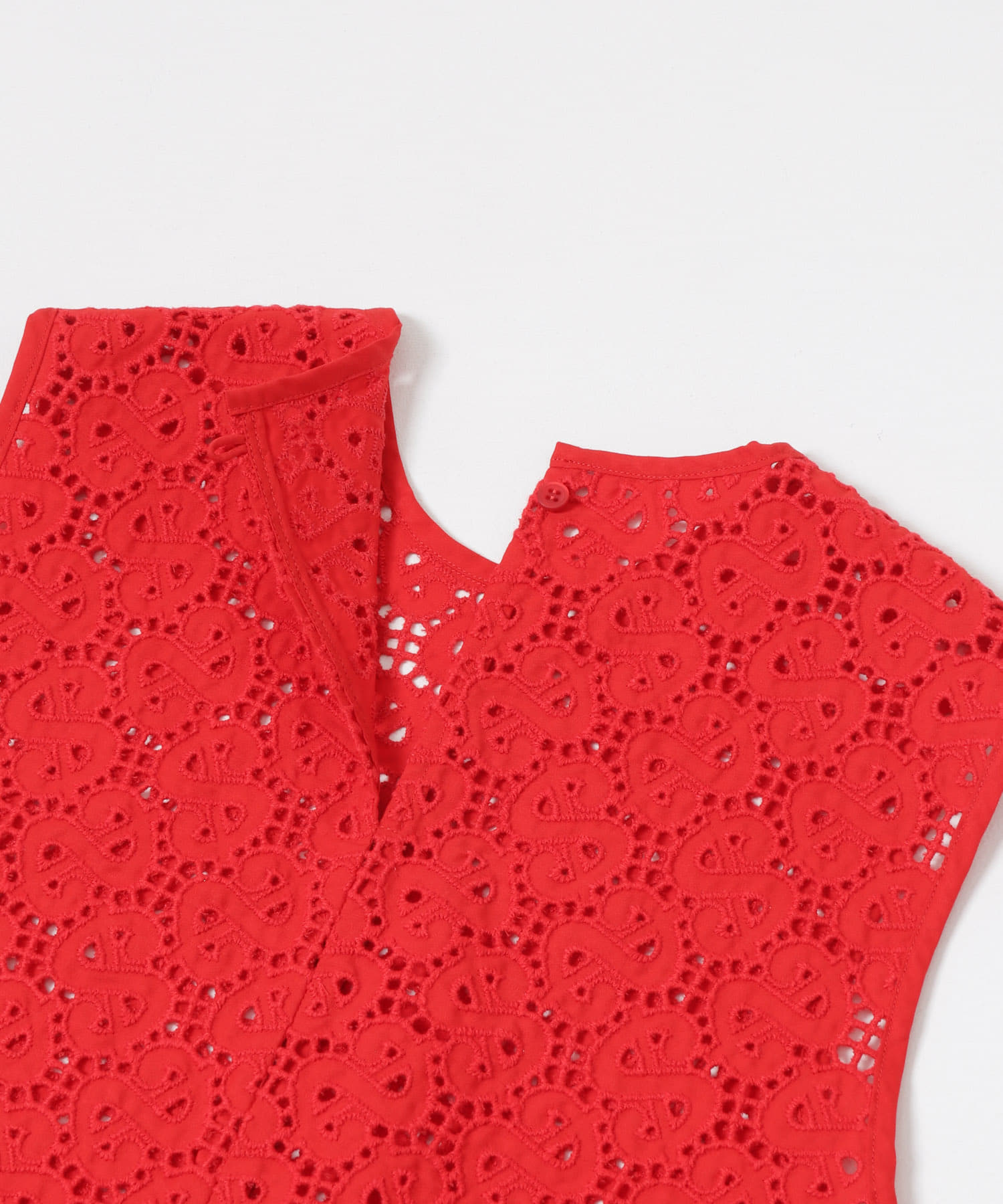 SATORU SASAKI　SHORT EMBROIDERY VEST RED FREE