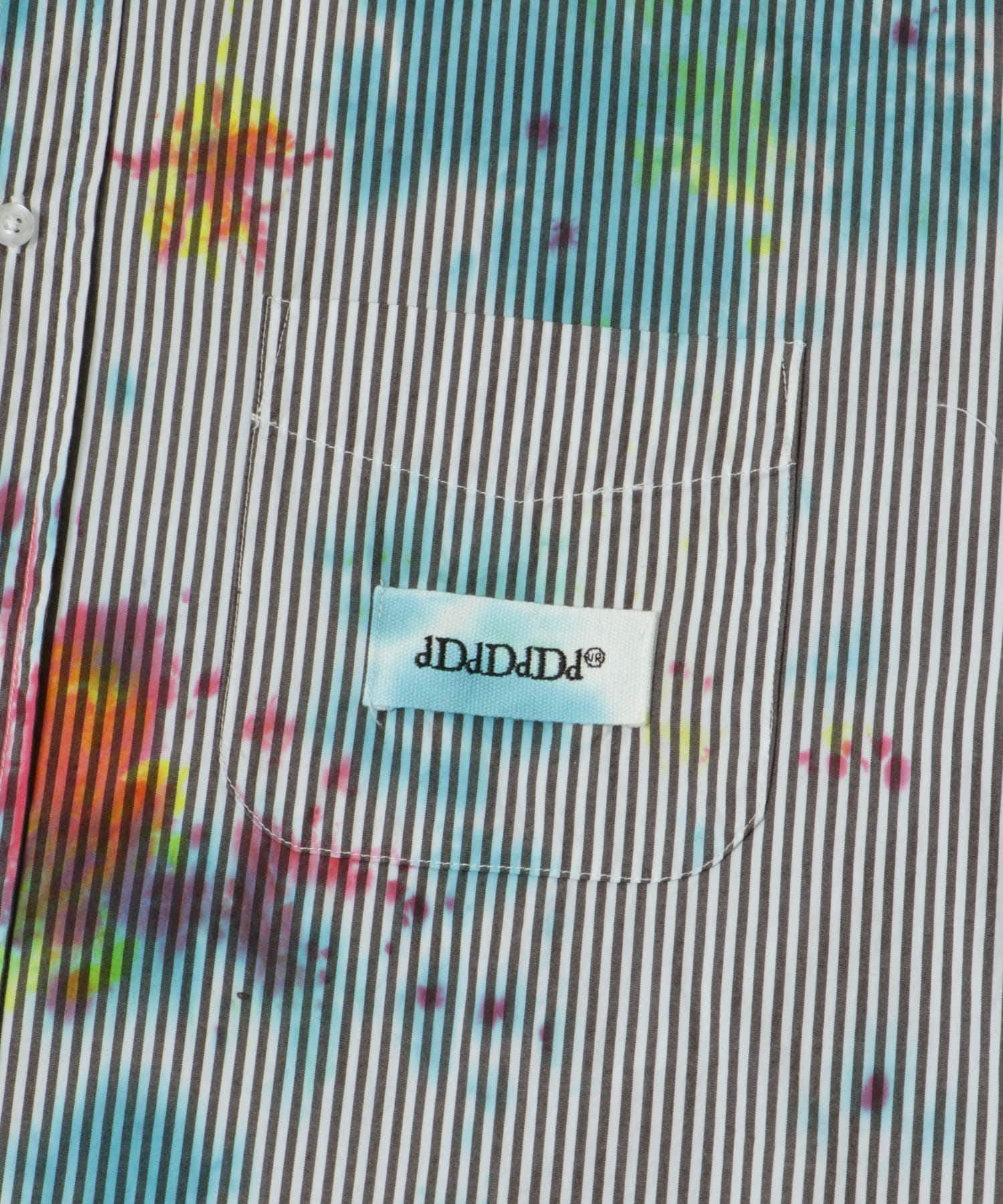 dDdDdDd　STRIPE TIE DYE LONG-SLEEVE SHIRTS BROWN S