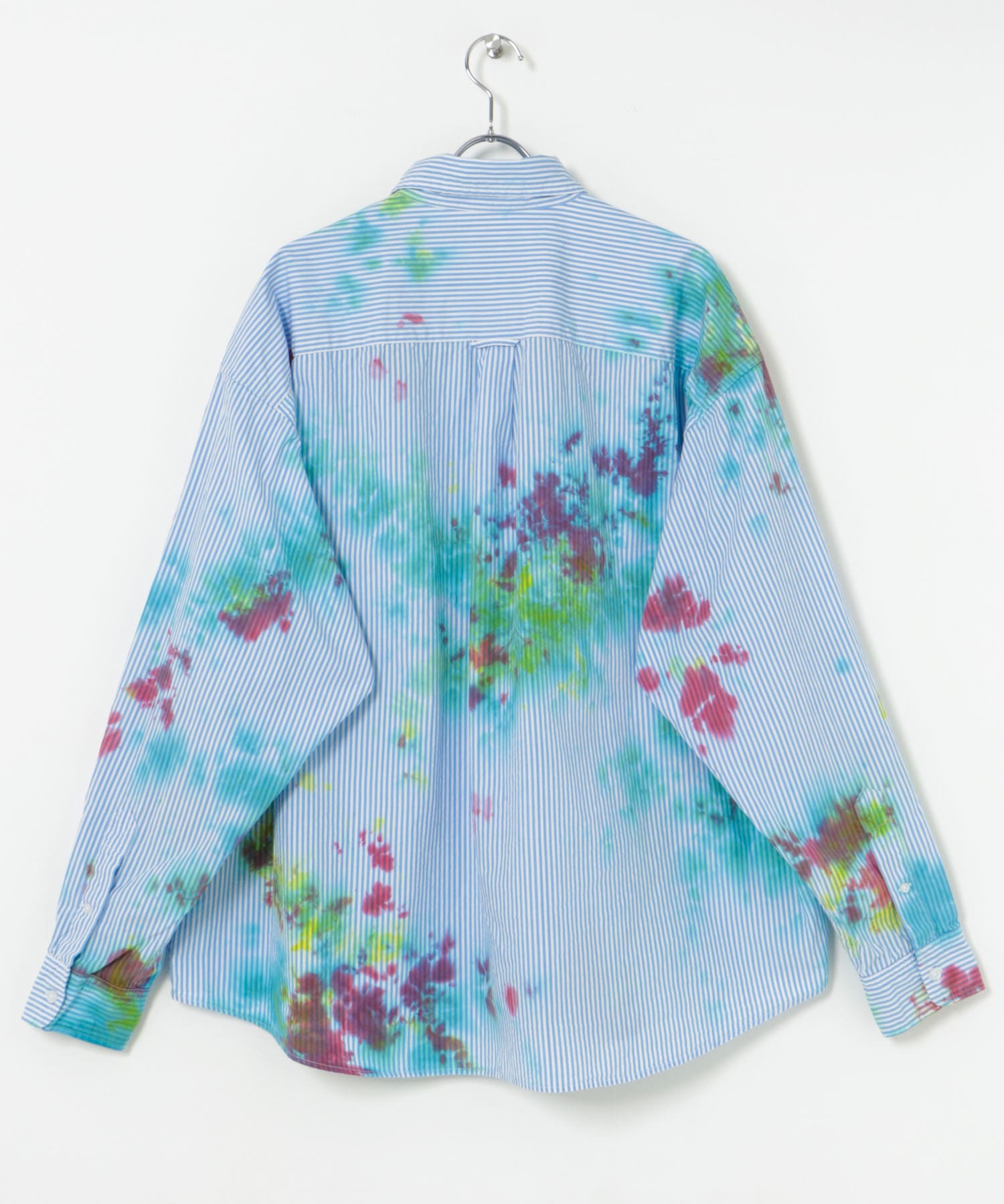 dDdDdDd　STRIPE TIE DYE LONG-SLEEVE SHIRTS BLUE S