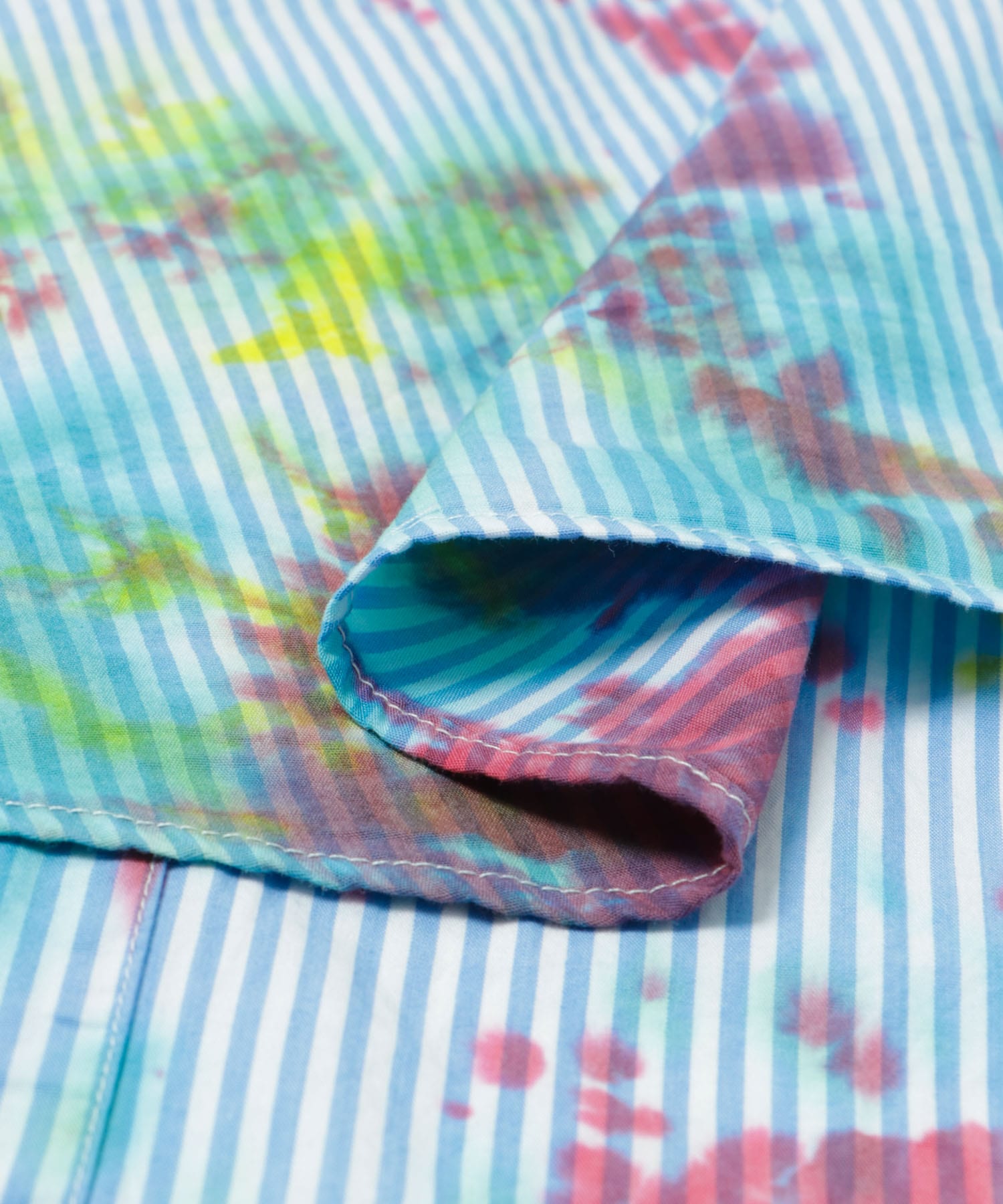 dDdDdDd　STRIPE TIE DYE LONG-SLEEVE SHIRTS BLUE S