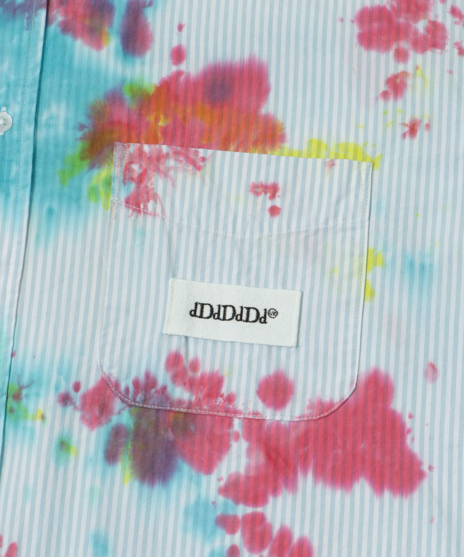 dDdDdDd　STRIPE TIE DYE LONG-SLEEVE SHIRTS L.BLUE S