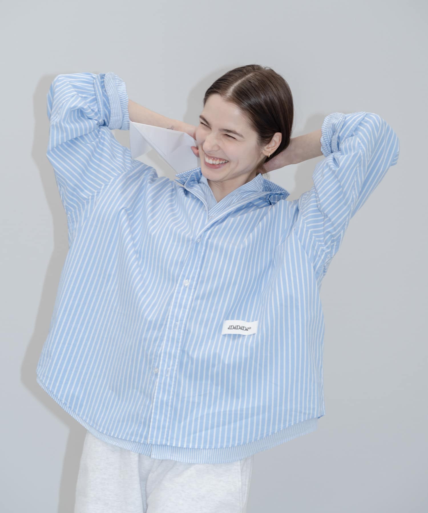 dDdDdDd　COTTON STRIPE LONG-SLEEVE SHIRTS WIDE ST S