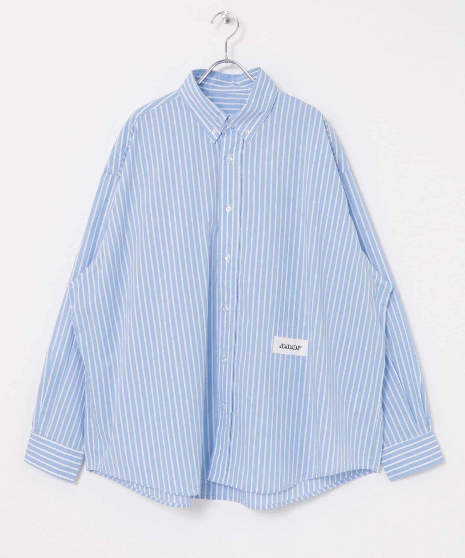 dDdDdDd COTTON STRIPE LONG-SLEEVE SHIRTS(S WIDE ST): トップス