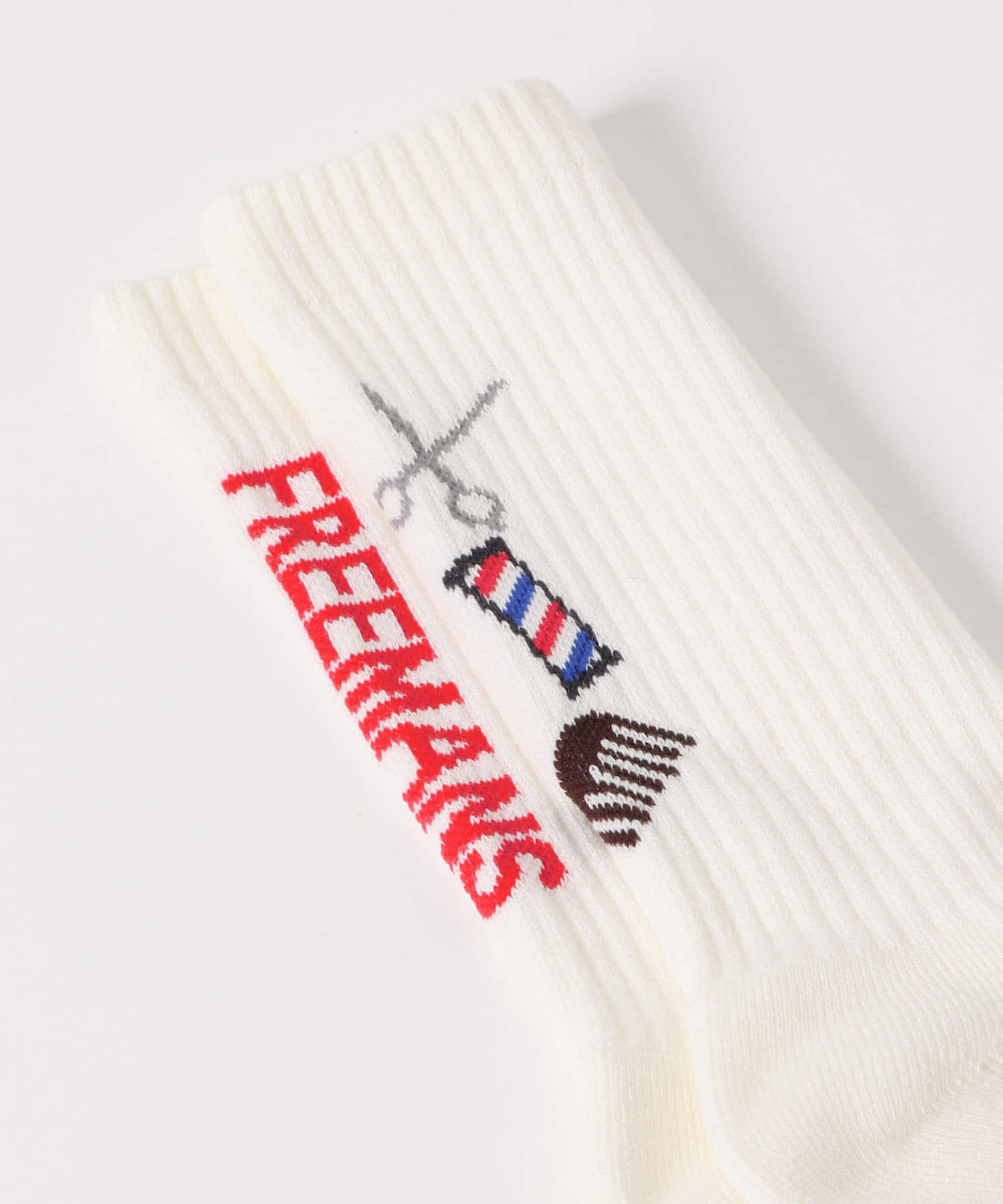 FREEMANS SPORTING CLUB　BARBER SOX WHT/RED FREE