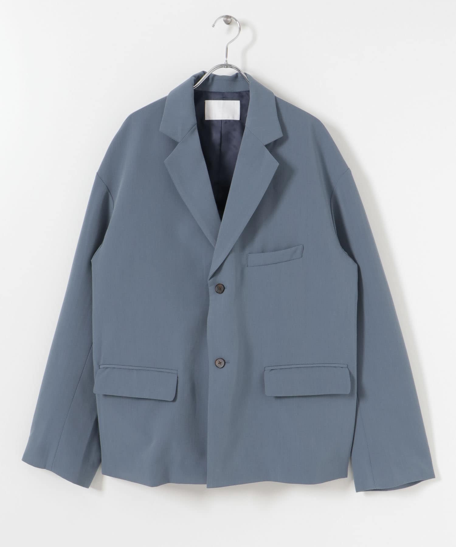 『セットアップ対応』URBAN RESEARCH iD　ウーリーストレッチオーバージャケット ブルーグレー M
