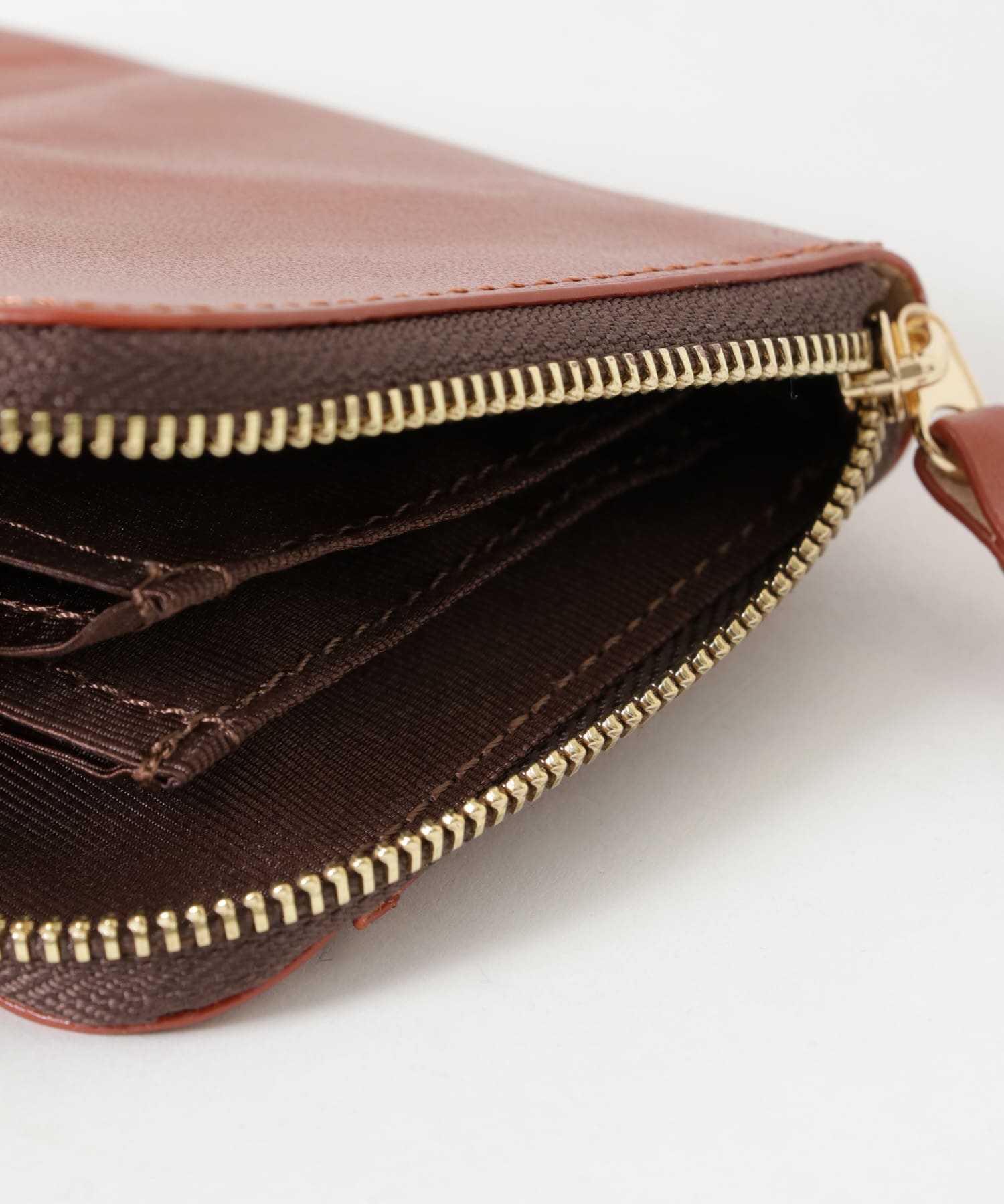 URBAN RESEARCH iD　italianleather zipwallet ORANGE FREE