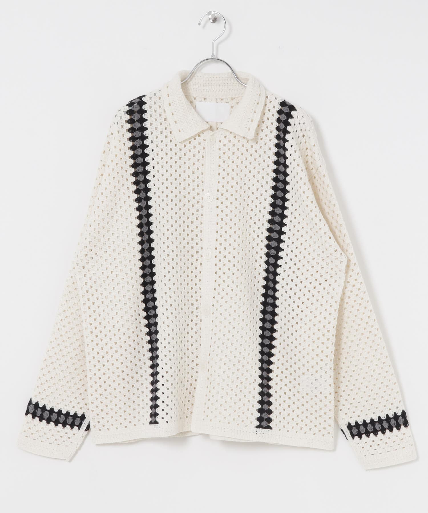 URBAN RESEARCH iD　クロシェシャツ NATURAL M
