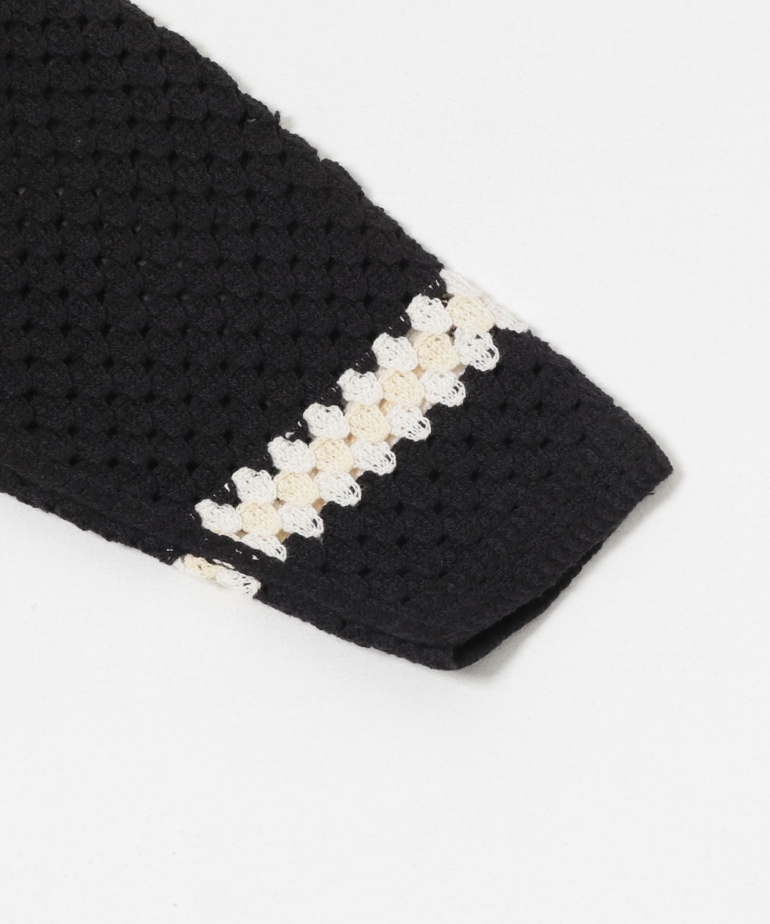 URBAN RESEARCH iD　クロシェシャツ BLACK M