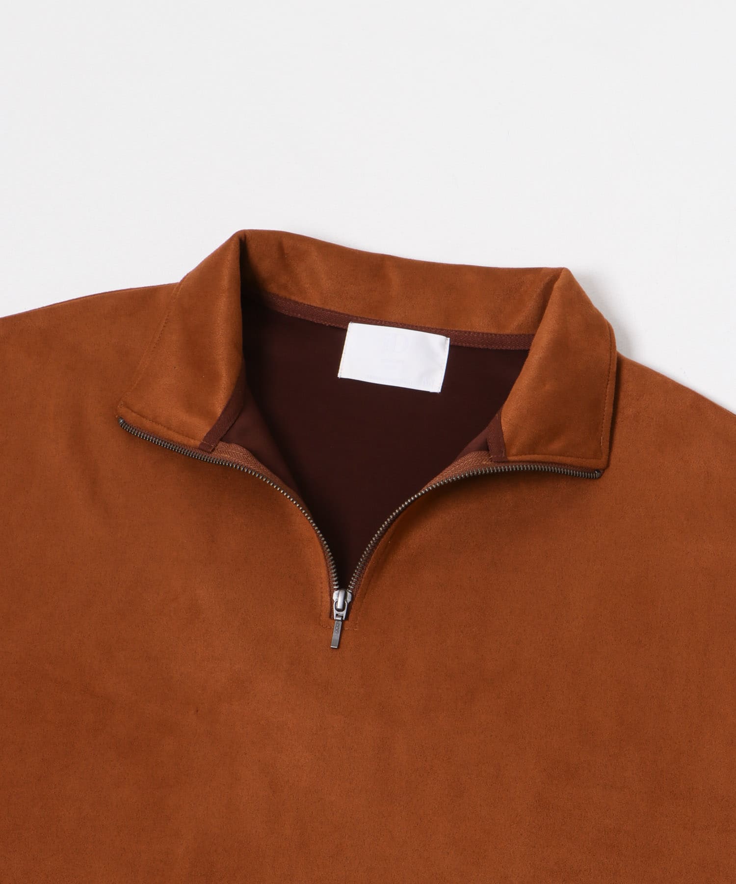 URBAN RESEARCH iD　フェイクスエードハーフZIPプルオーバー BROWN M