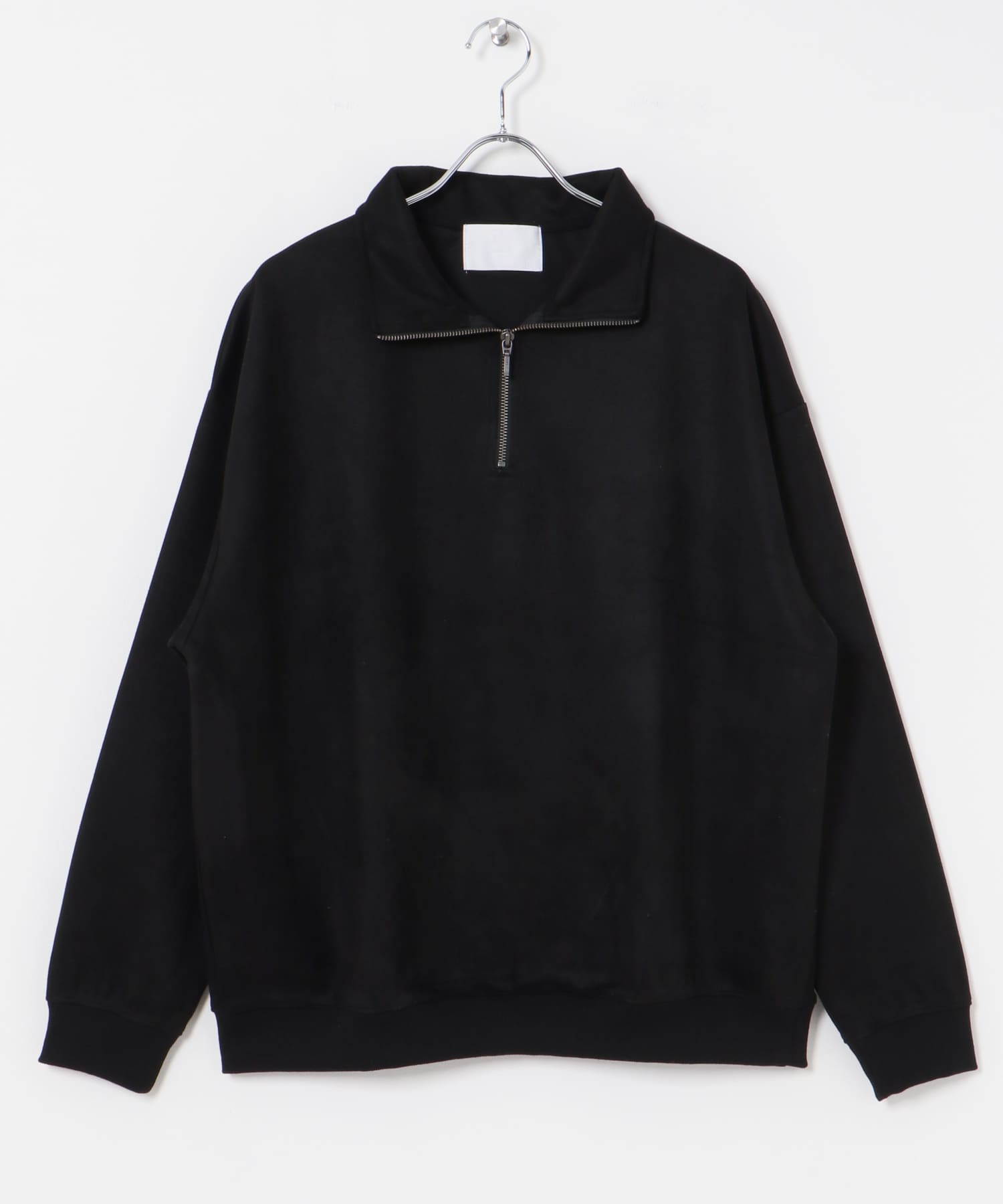 URBAN RESEARCH iD　フェイクスエードハーフZIPプルオーバー BLACK M