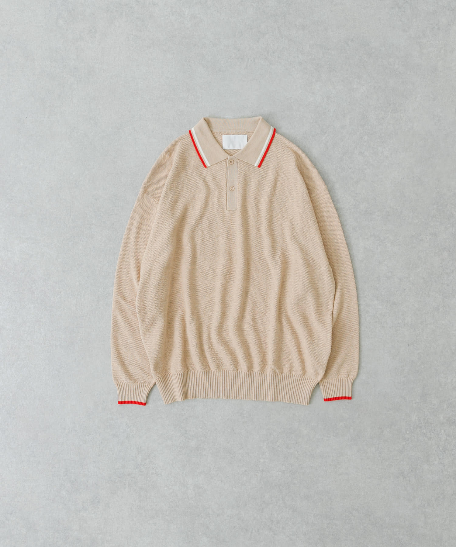 URBAN RESEARCH iD　カノコオーバーニットポロ ロングスリーブ BEIGE M