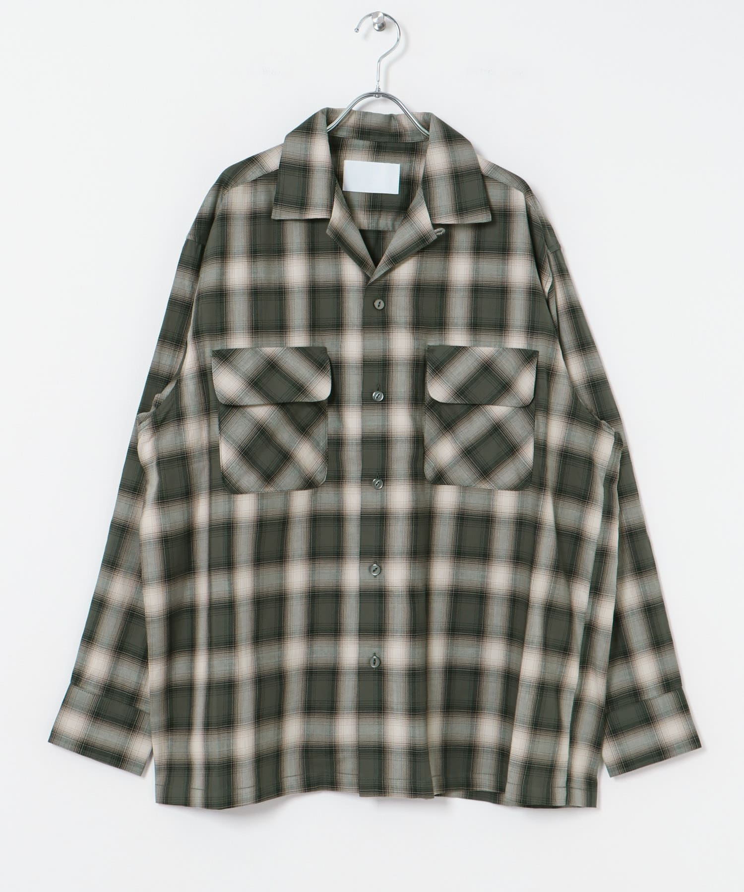 URBAN RESEARCH iD　オンブレーチェックオープンカラーシャツ