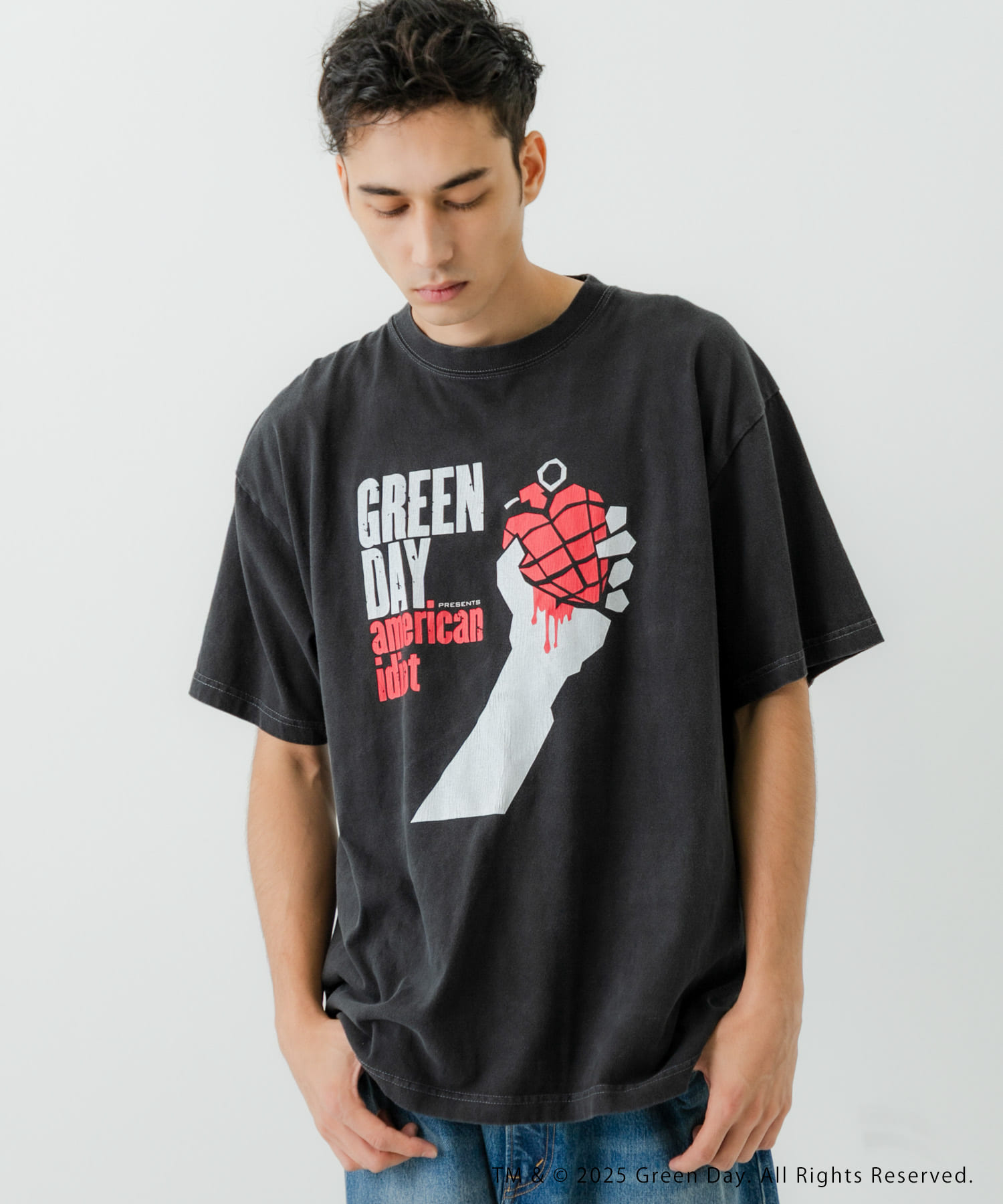 GOOD ROCK SPEED GREEN DAY SHORT-SLEEVE T-SHIRTS(M Charcoal