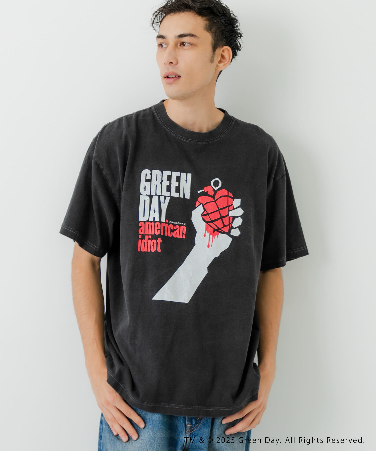 GOOD ROCK SPEED GREEN DAY SHORT-SLEEVE T-SHIRTS(M Charcoal