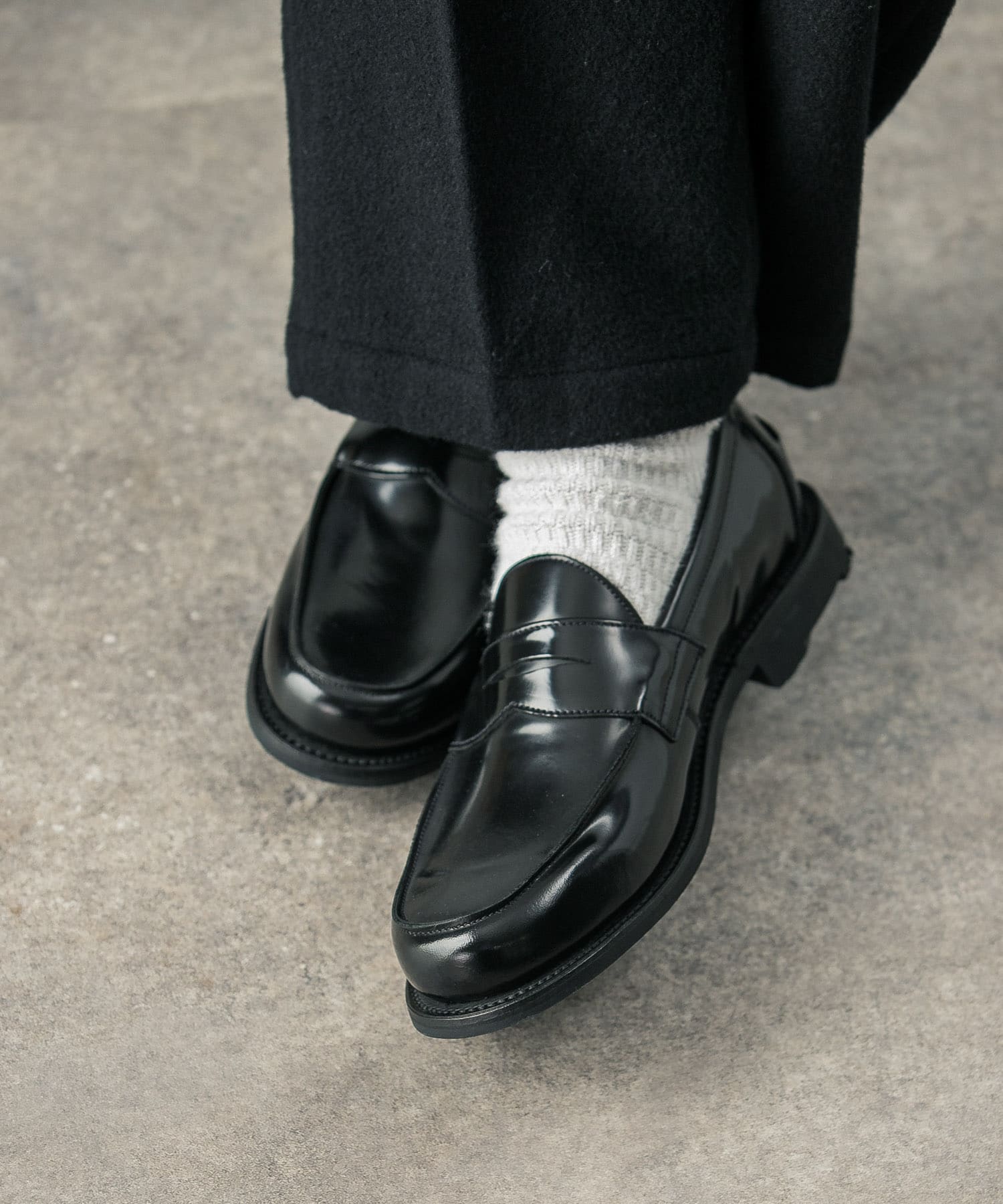 別注』Sanders×URBAN RESEARCH Butt Seam Loafer(6 BLACK