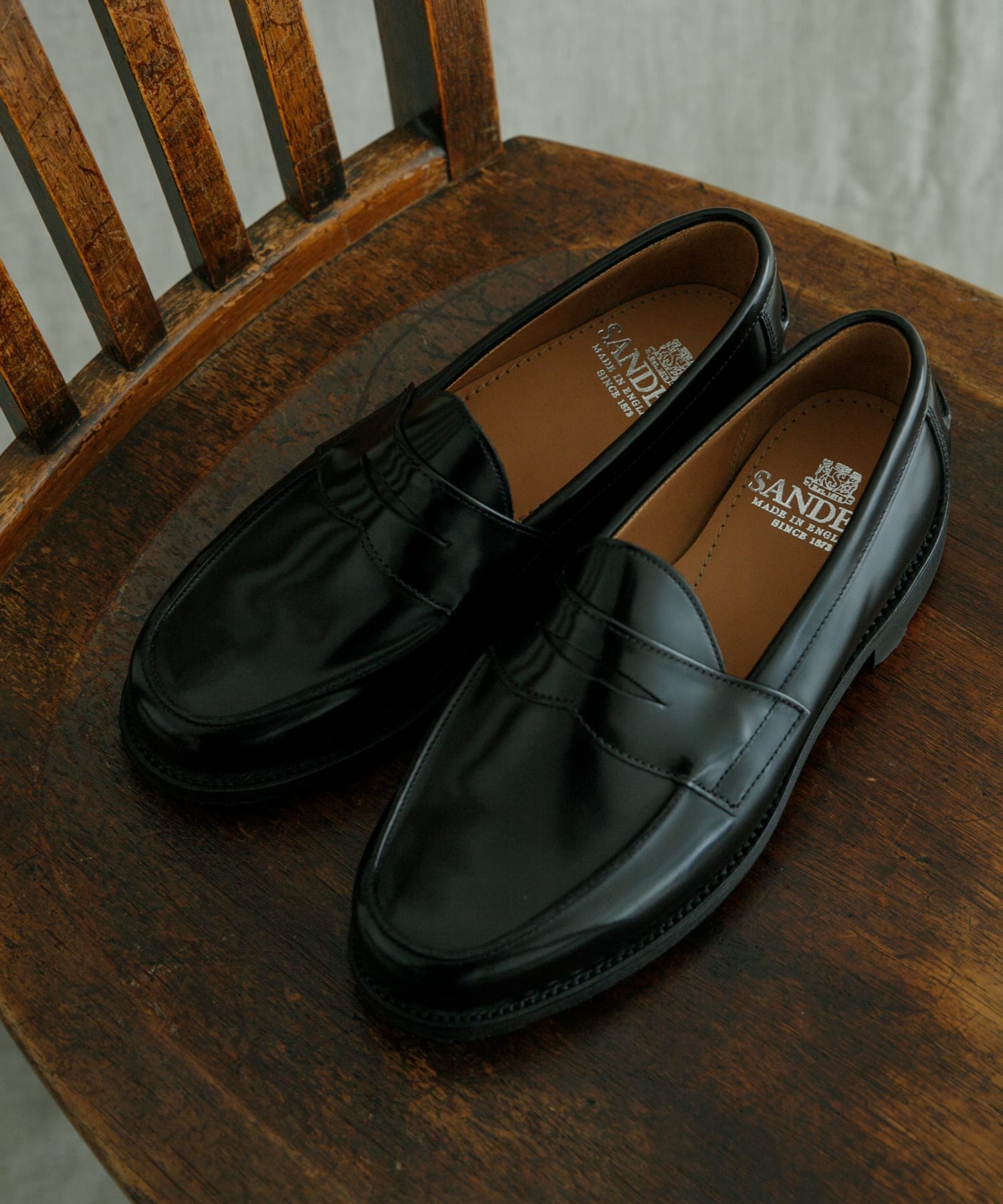 別注』Sanders×URBAN RESEARCH Butt Seam Loafer(6 BLACK): シューズ 