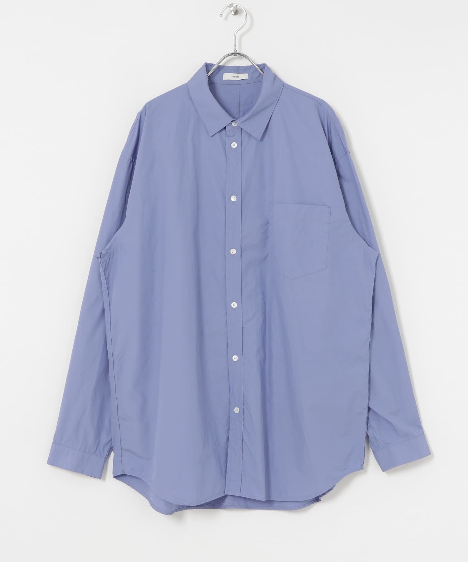 ATON　SUVIN BROAD WASHED SHIRTS SAX 4