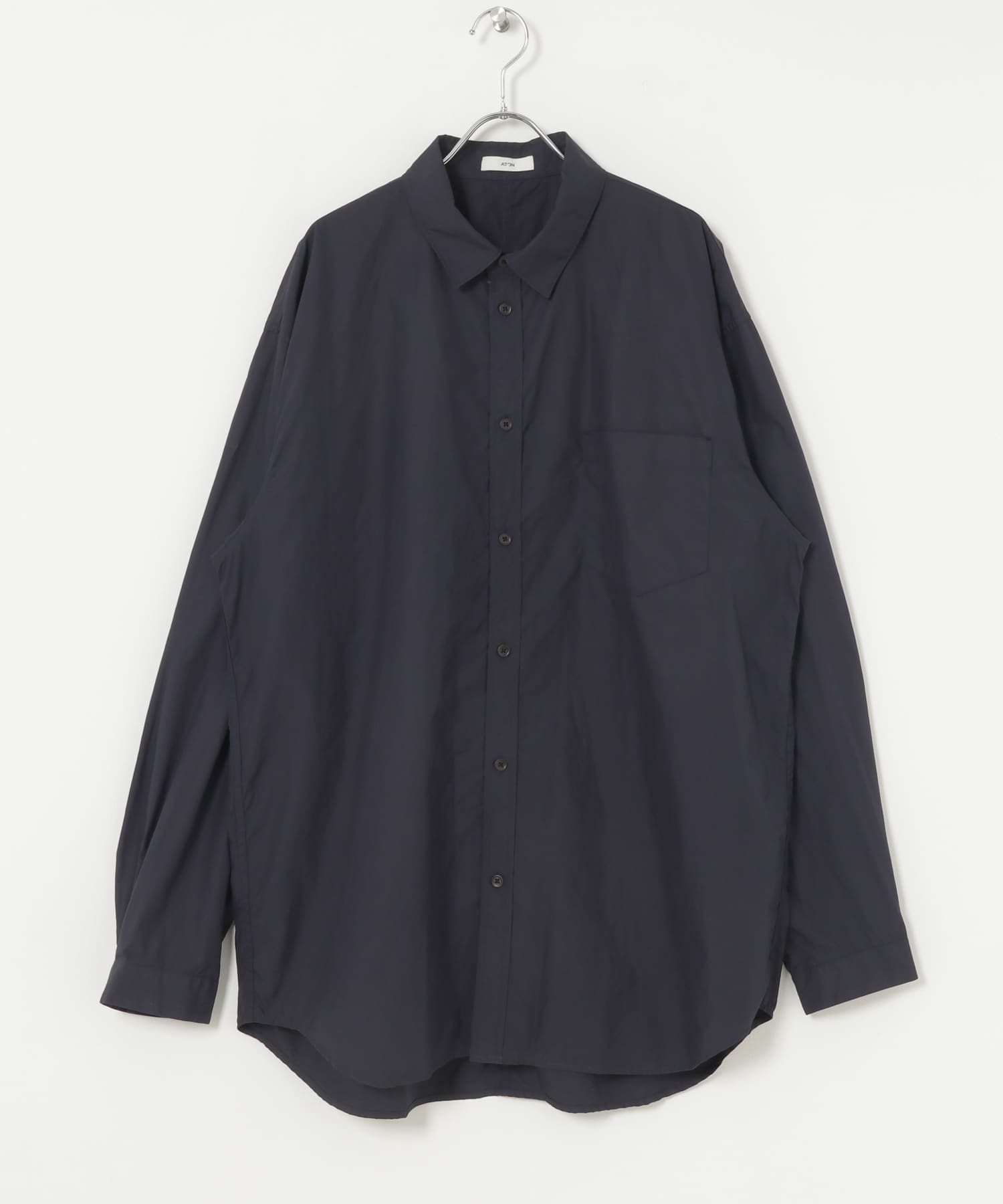 ATON　SUVIN BROAD WASHED SHIRTS NAVY 4