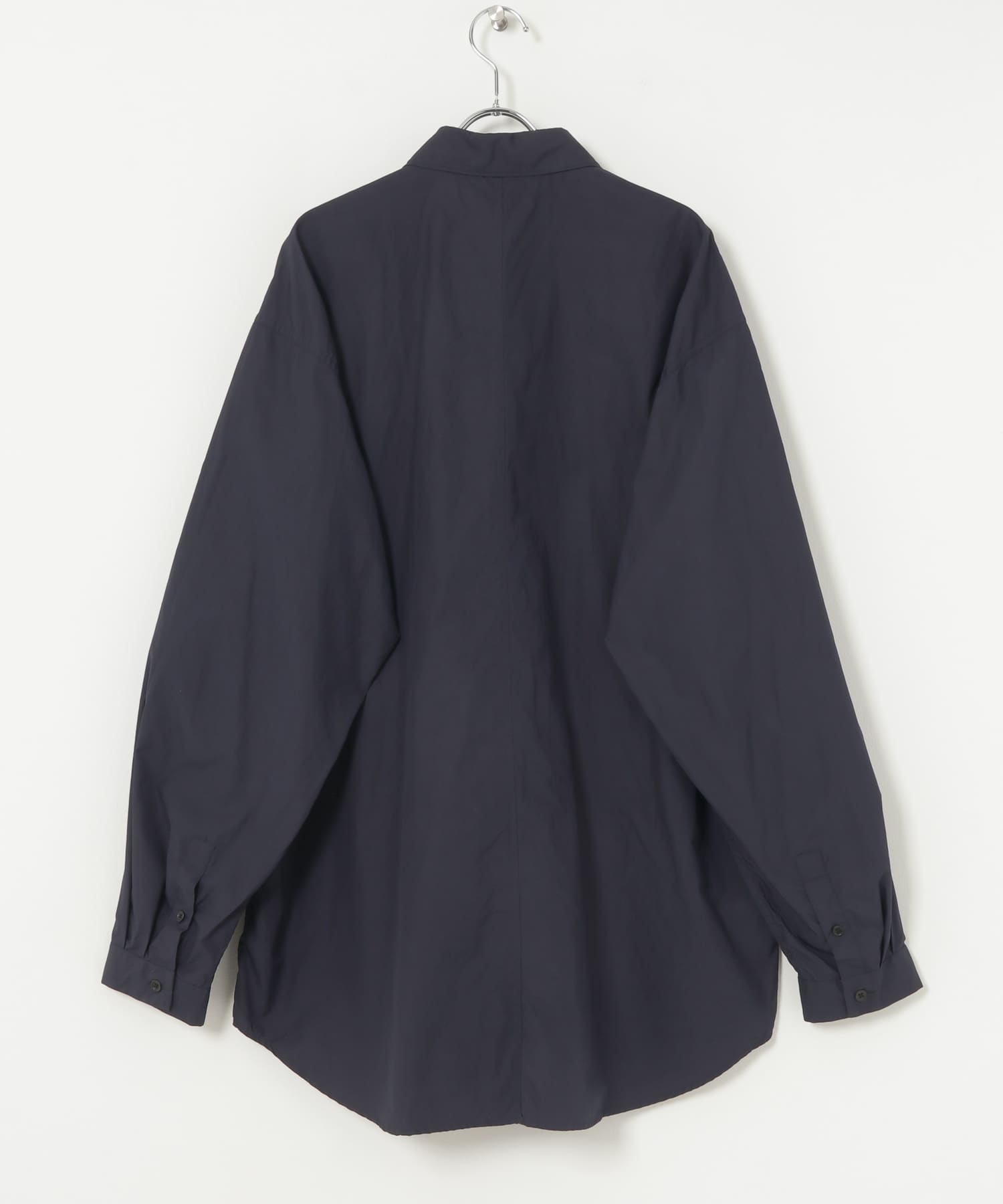 ATON　SUVIN BROAD WASHED SHIRTS NAVY 4