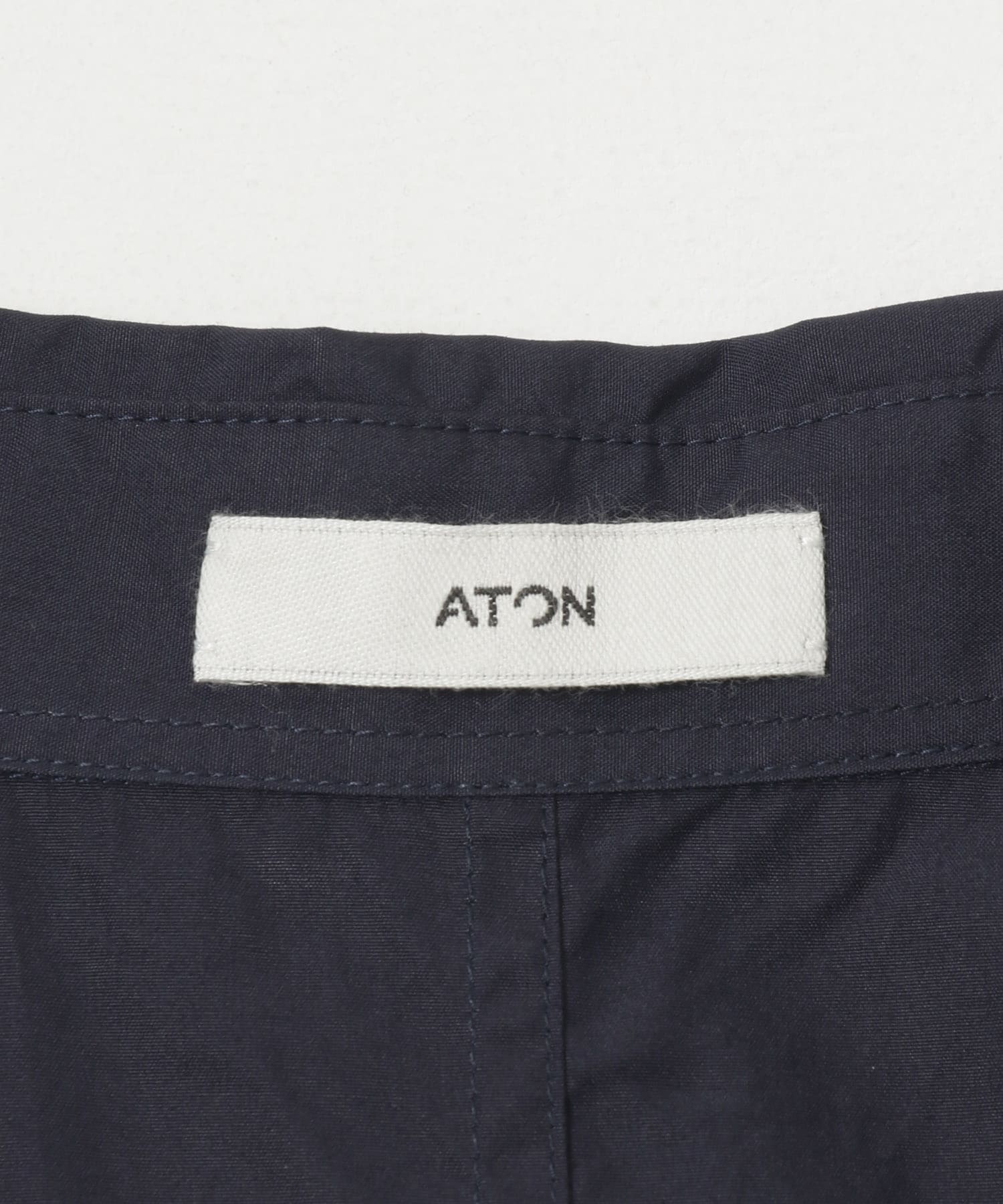 ATON　SUVIN BROAD WASHED SHIRTS NAVY 4