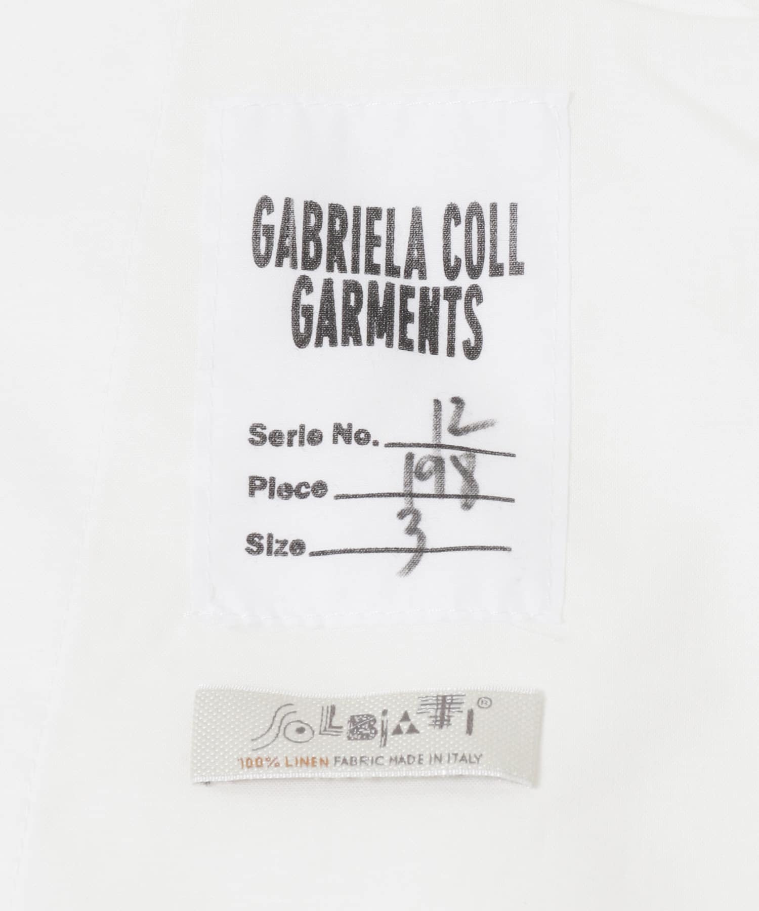 GABRIELA COLL GARMENTS　SOLBIATI LINEN POCKET TR WHITE 2