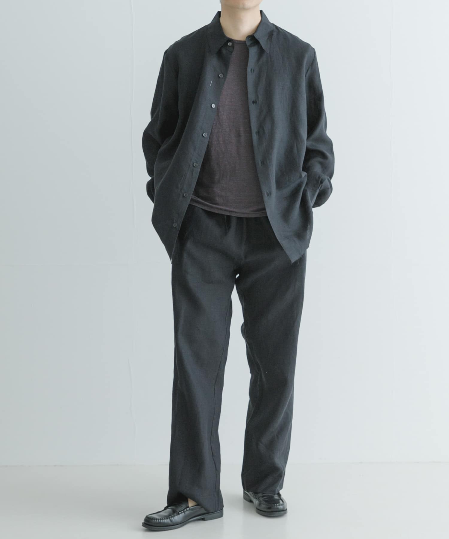 GABRIELA COLL GARMENTS SOLBIATI LINEN POCKET TR(2 BLACK): ボトム