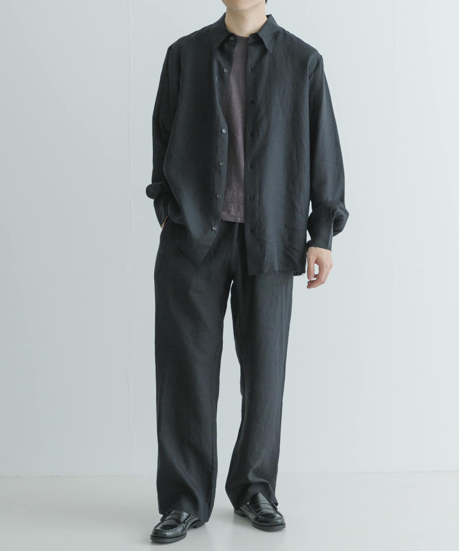 GABRIELA COLL GARMENTS SOLBIATI LINEN POCKET TR(2 BLACK): ボトム