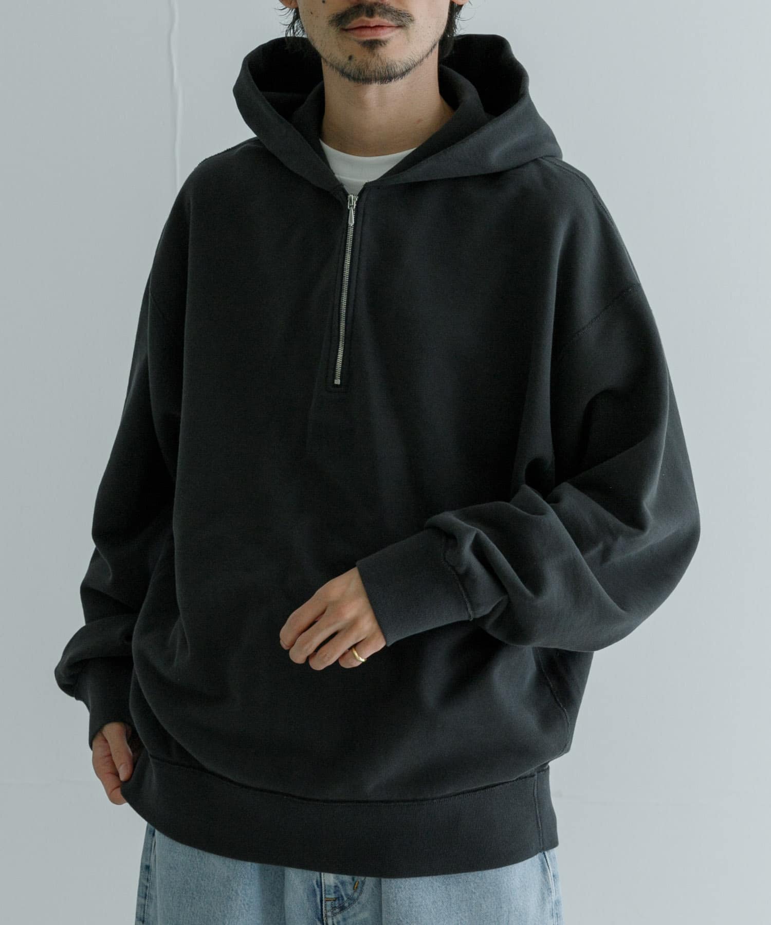 YLEVE Y ハーフジップスウェット サイズ4 y yleve ネイビー