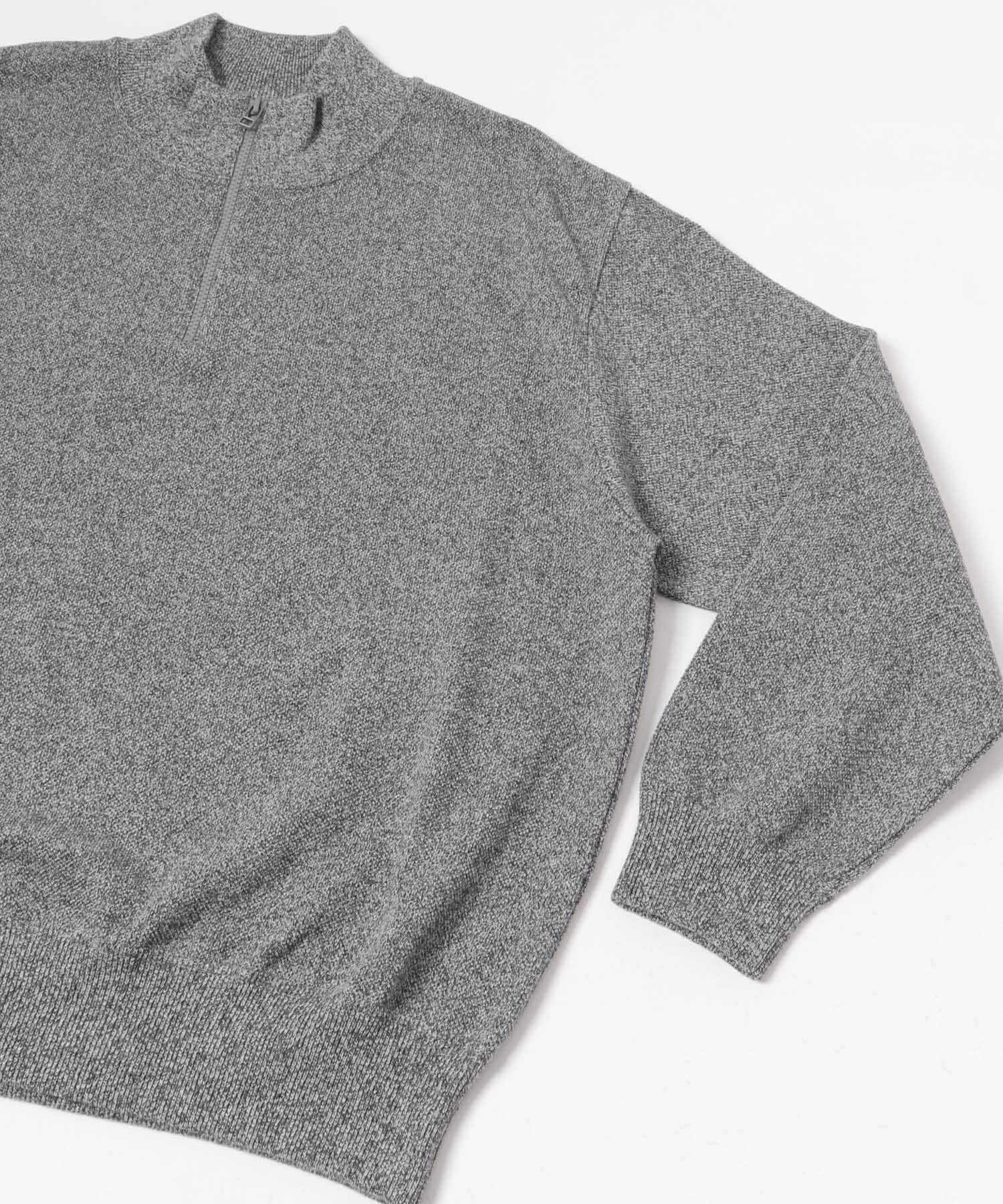 crepuscule　Moss Stitch Half Zip Pullover D.Gray 1