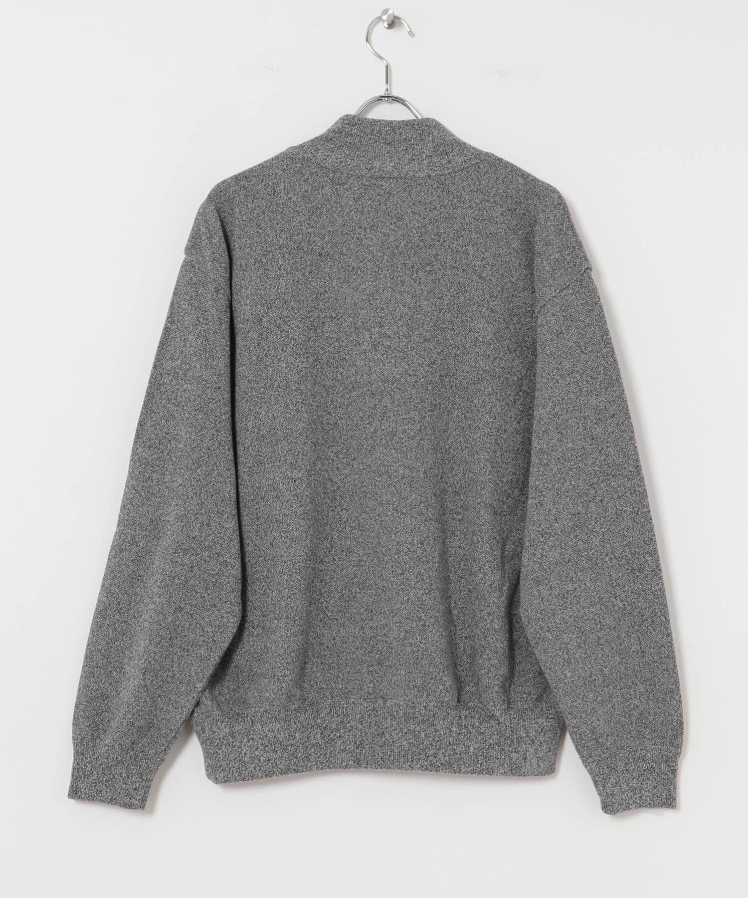 crepuscule　Moss Stitch Half Zip Pullover D.Gray 1