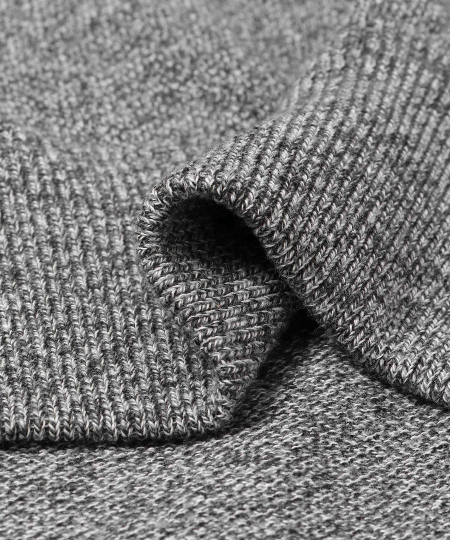 crepuscule　Moss Stitch Half Zip Pullover D.Gray 1